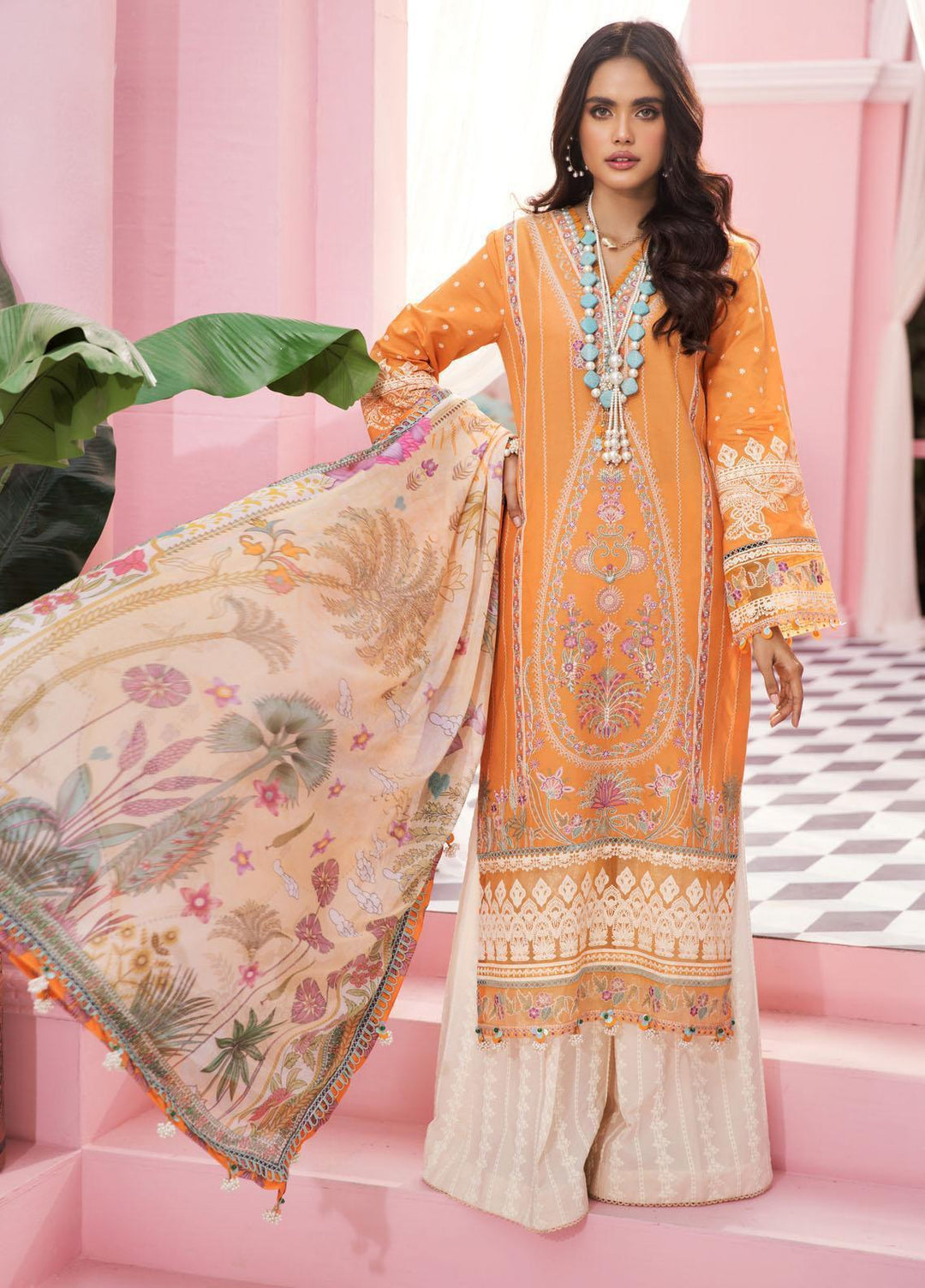 Anaya By Kiran Chaudhry Embroidered Lawn Suits Unstitched 3 Piece AKC22VL VL22-09-DIANE - Luxury Summer Collection