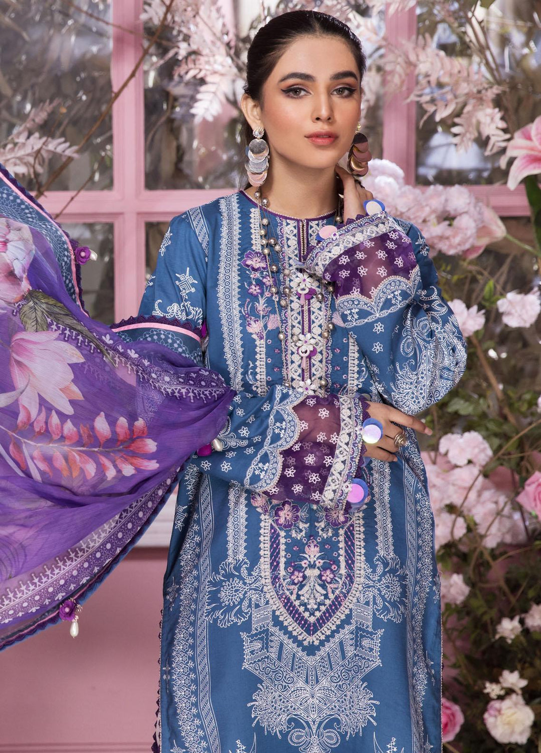 Anaya By Kiran Chaudhry Embroidered Lawn Suits Unstitched 3 Piece AKC22VL VL22-11-ASHLEY - Luxury Summer Collection