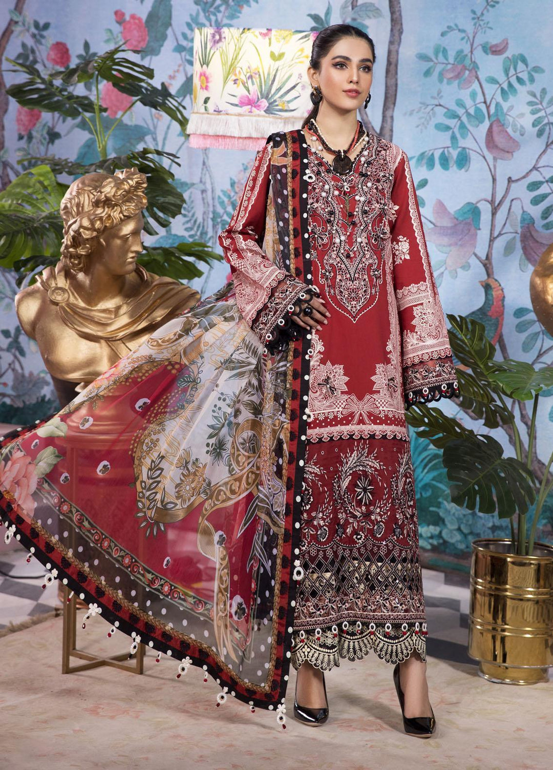 Anaya By Kiran Chaudhry Embroidered Lawn Suits Unstitched 3 Piece AKC22VL VL22-15-RAYNA - Luxury Summer Collection