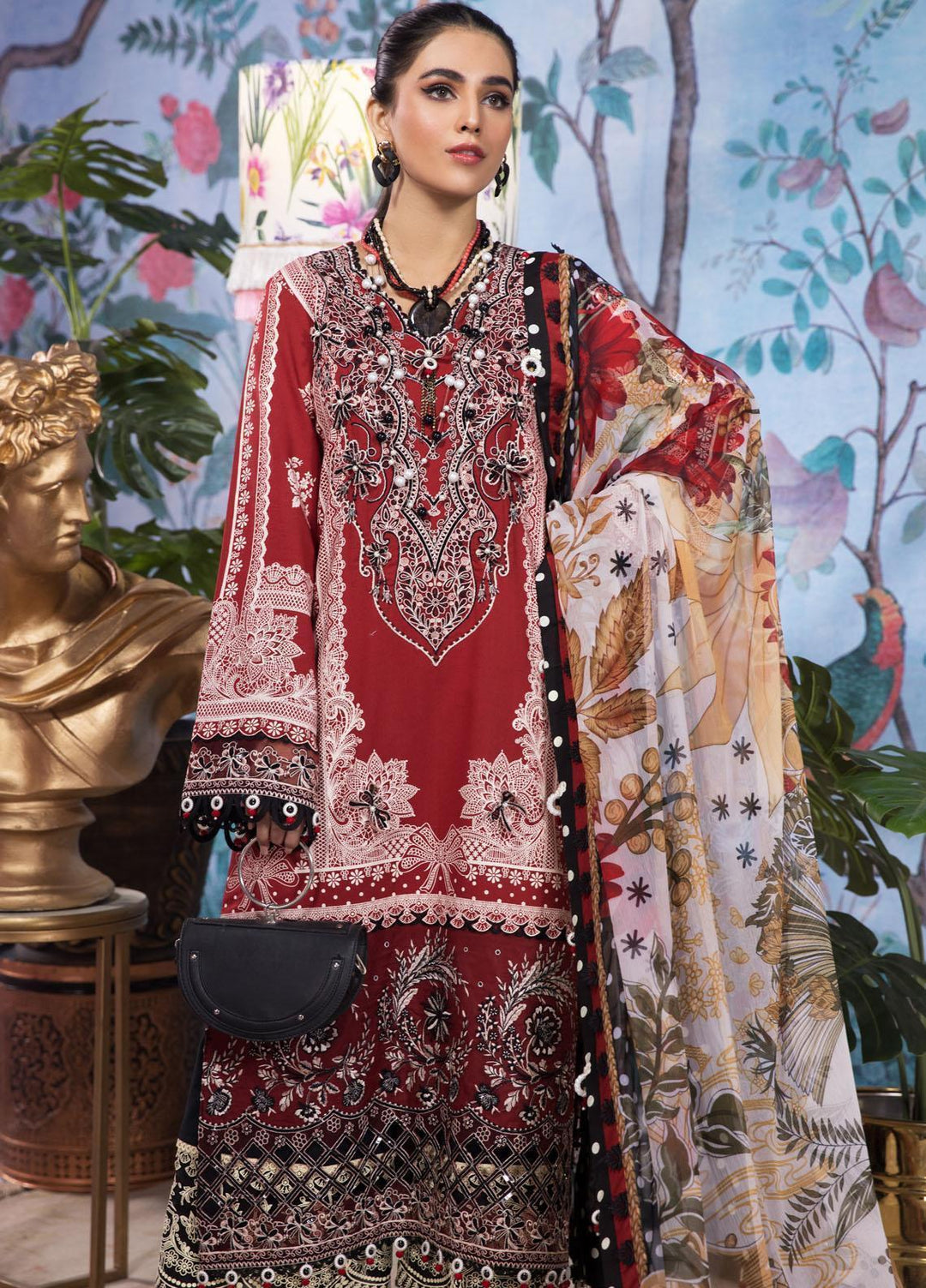 Anaya By Kiran Chaudhry Embroidered Lawn Suits Unstitched 3 Piece AKC22VL VL22-15-RAYNA - Luxury Summer Collection