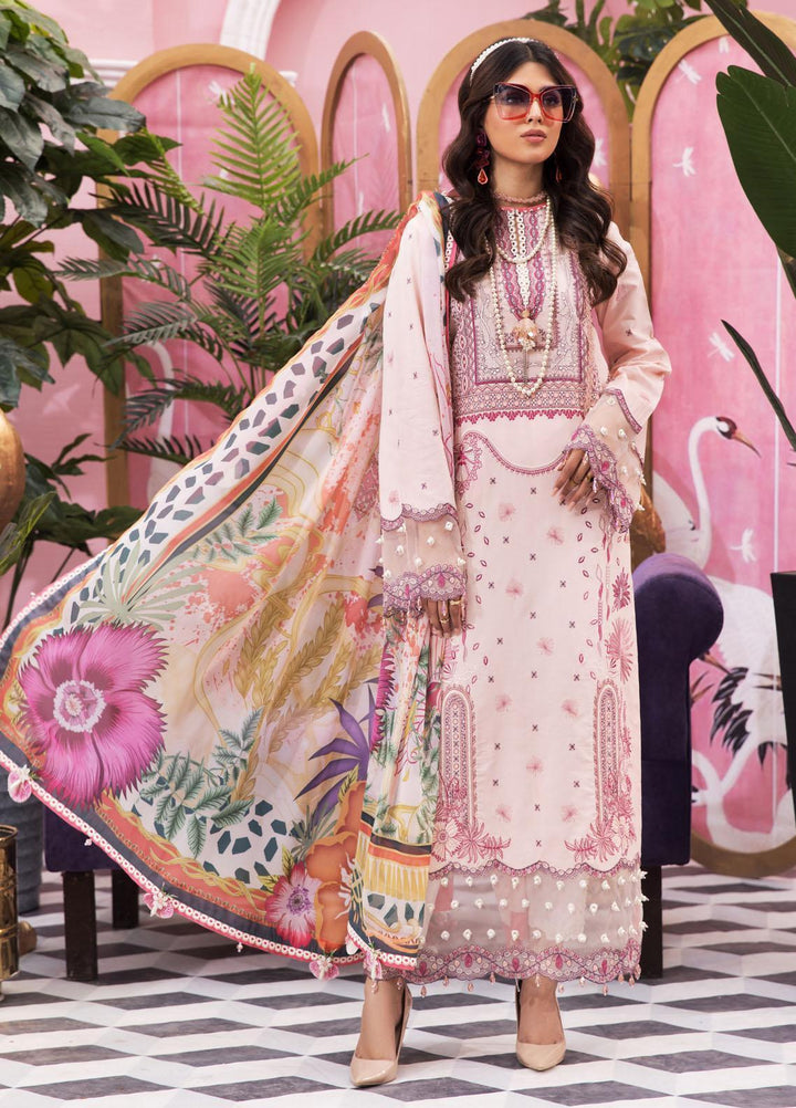 Anaya By Kiran Chaudhry Embroidered Lawn Suits Unstitched 3 Piece AKC22VL VL22-18-RIA - Luxury Summer Collection