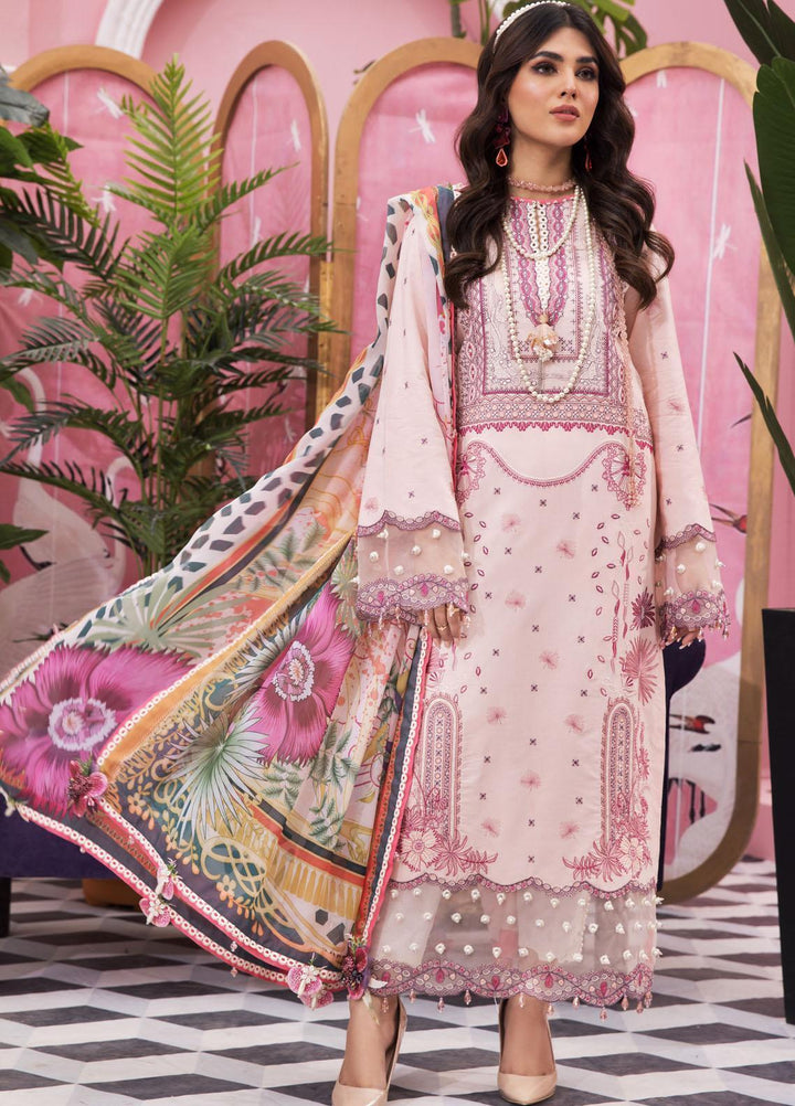 Anaya By Kiran Chaudhry Embroidered Lawn Suits Unstitched 3 Piece AKC22VL VL22-18-RIA - Luxury Summer Collection