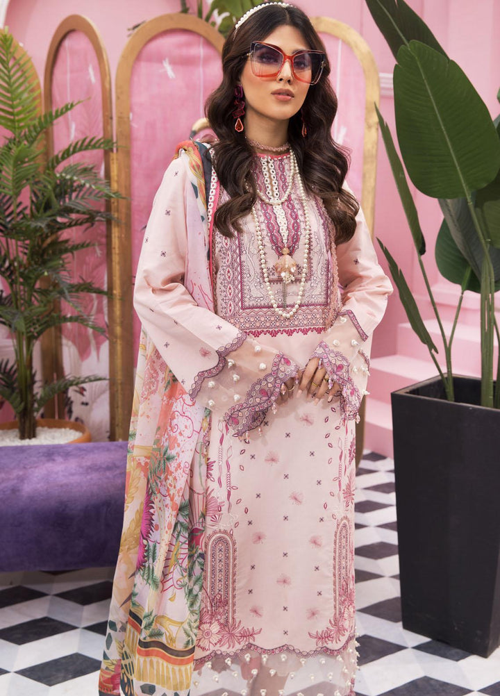 Anaya By Kiran Chaudhry Embroidered Lawn Suits Unstitched 3 Piece AKC22VL VL22-18-RIA - Luxury Summer Collection