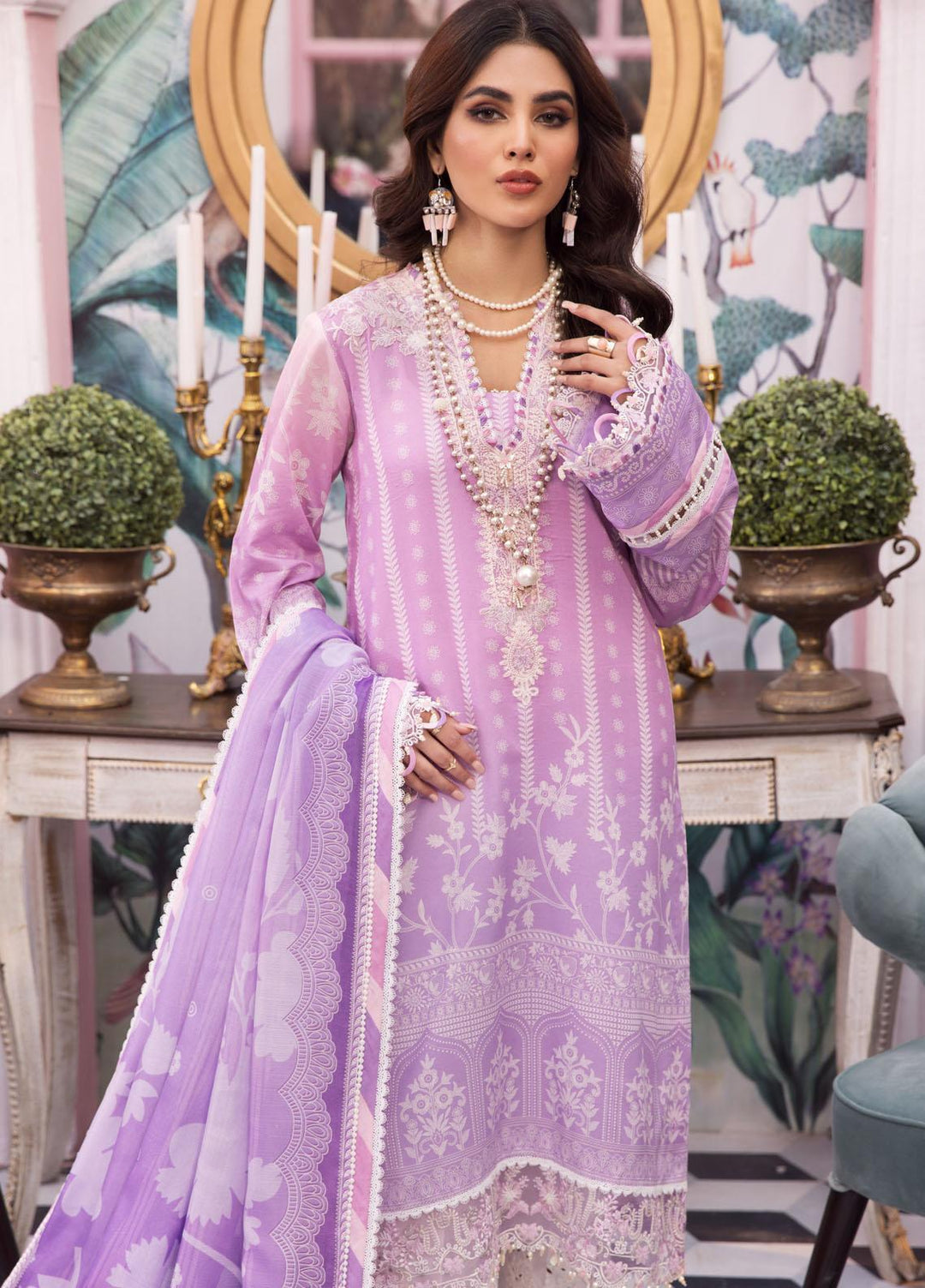 Anaya By Kiran Chaudhry Embroidered Lawn Suits Unstitched 3 Piece AKC22VL VL22-19-CORINE - Luxury Summer Collection