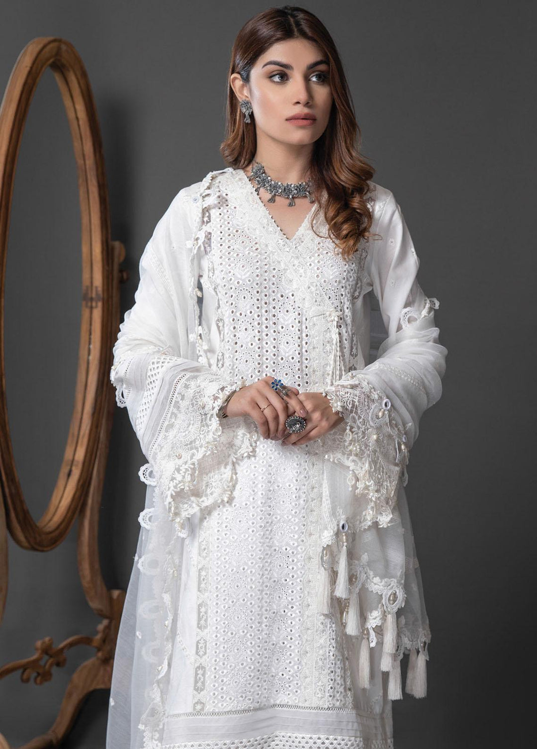 Monochrome Mystique By Anaya Embroidered Lawn Suits Unstitched 3 Piece AKC22MM ALM21-01-Kainat - Black & White Collection