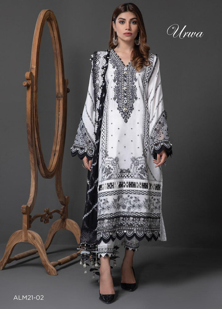 Monochrome Mystique By Anaya Embroidered Lawn Suits Unstitched 3 Piece AKC22MM ALM21-02-Urwa - Black & White Collection