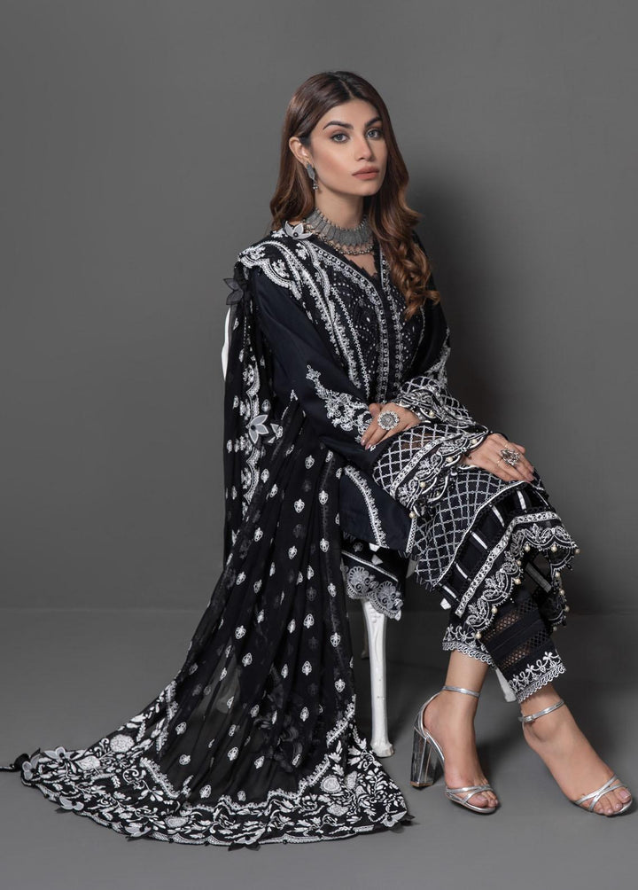 Monochrome Mystique By Anaya Embroidered Lawn Suits Unstitched 3 Piece AKC22MM ALM21-04-Sahifa - Black & White Collection