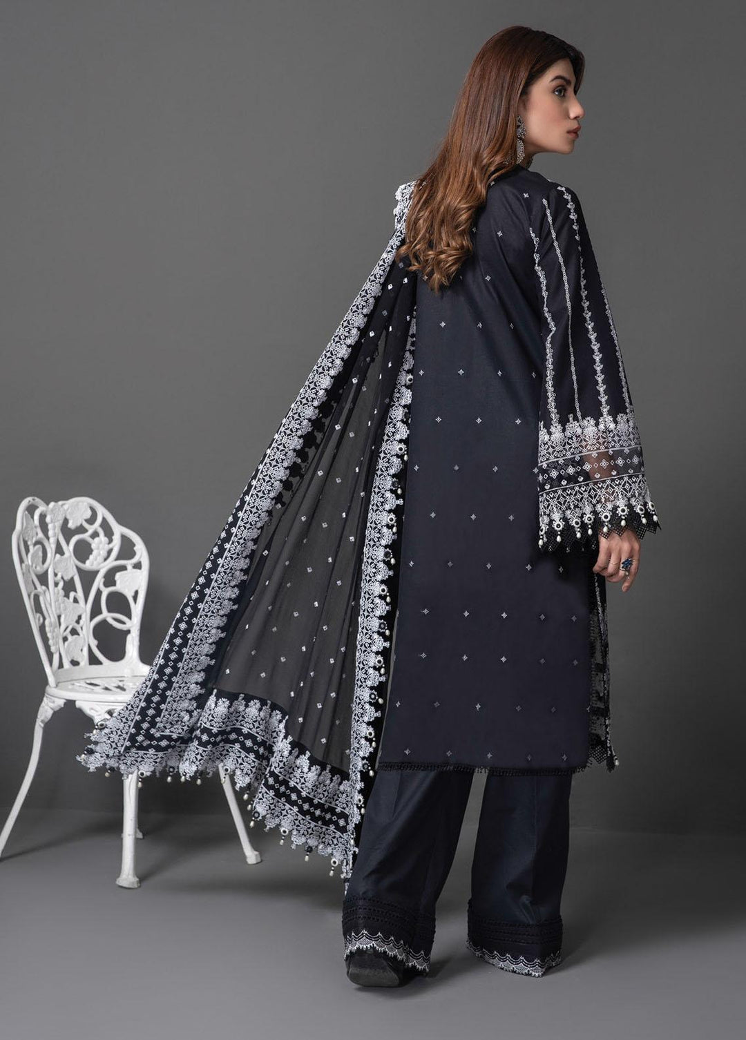 Monochrome Mystique By Anaya Embroidered Lawn Suits Unstitched 3 Piece AKC22MM ALM21-05-Tanya - Black & White Collection