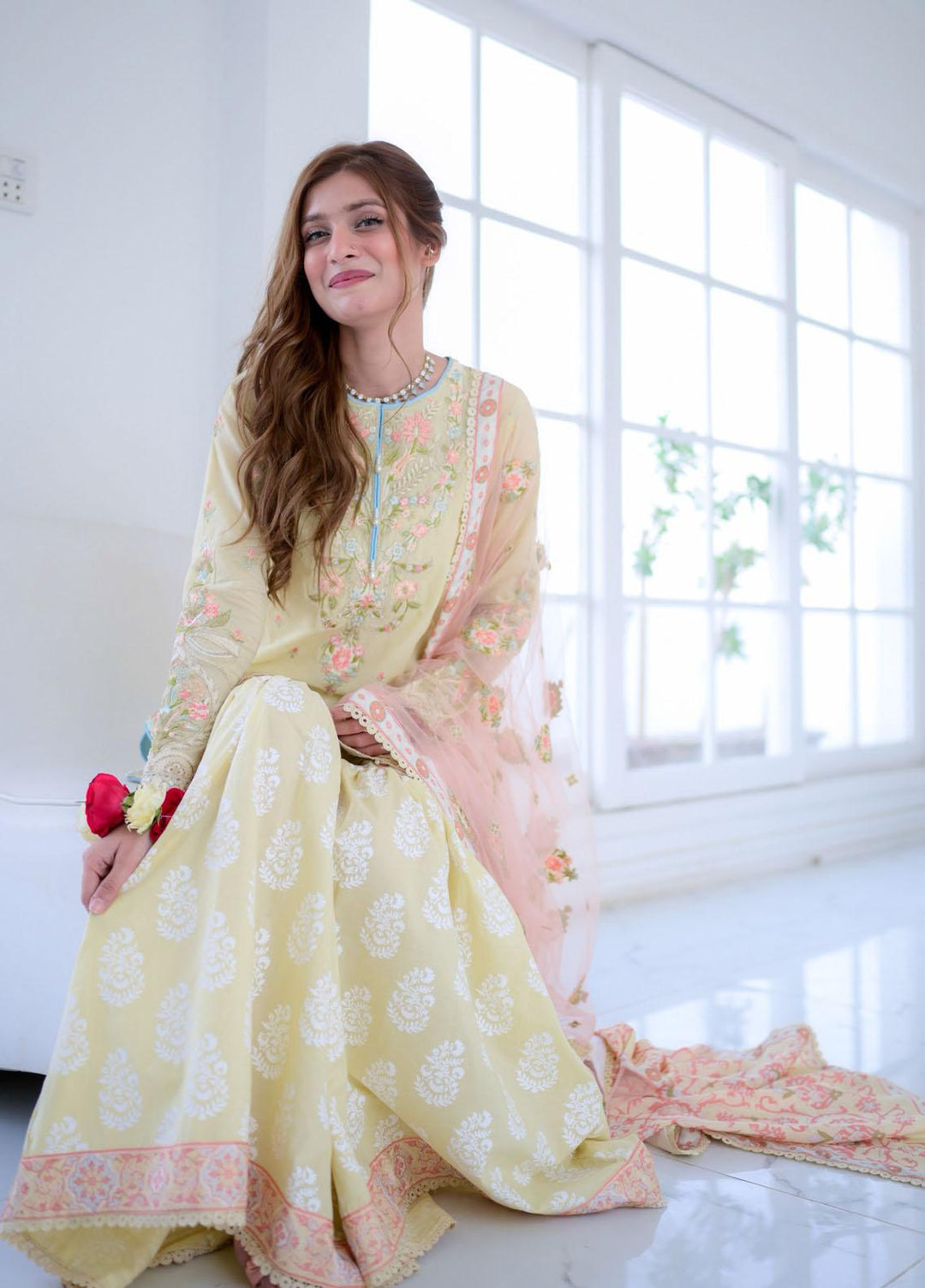 Anaya By Kiran Chaudhry Embroidered Lawn Suits Unstitched 3 Piece AK21KR 02-B BANU - Summer Collection