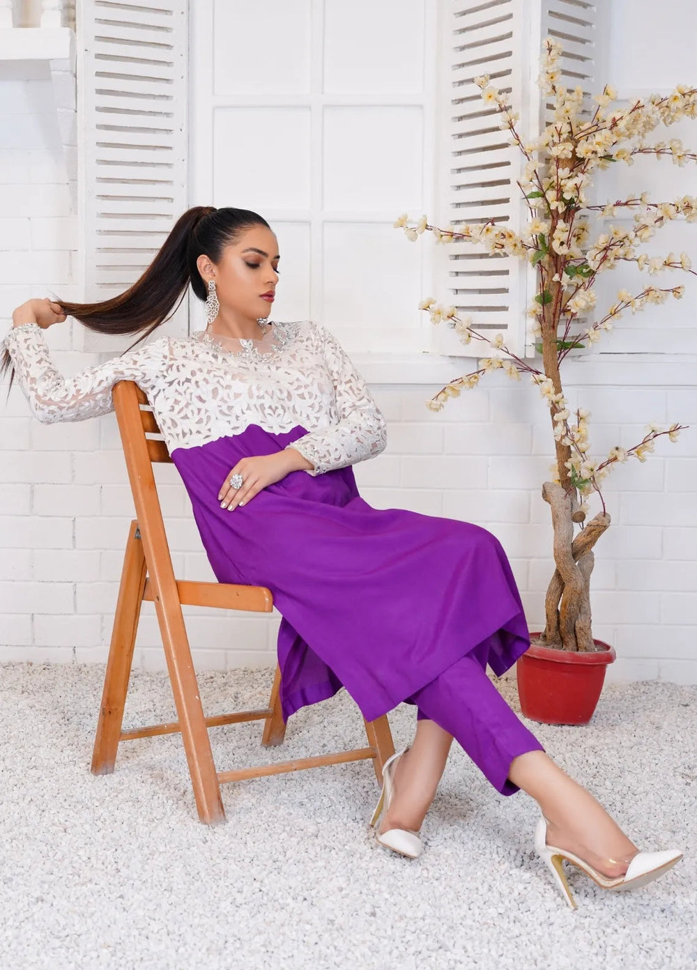 Anayra Amal Pret Embellished Grip Georgette 2 Piece Suit Aghaz