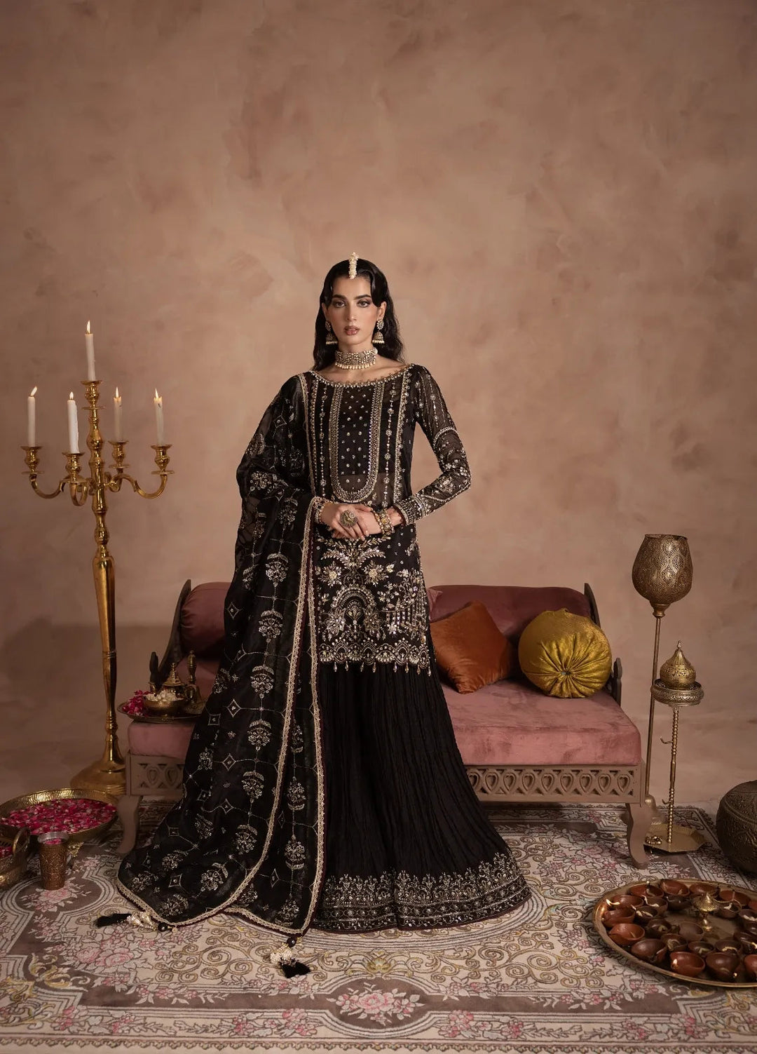 Anayra Amal Pret Embroidered Organza 3 Piece Suit Zahab