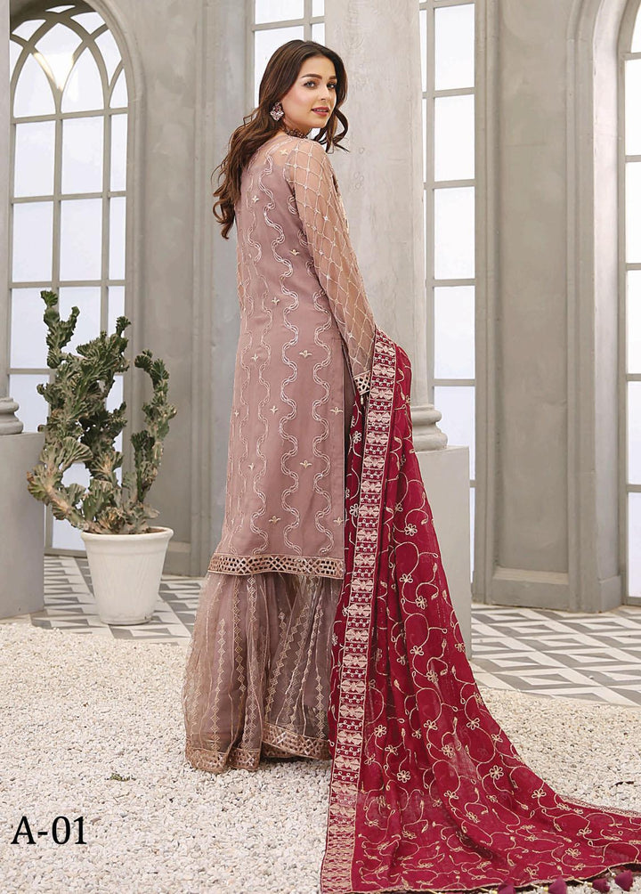 Andaaz by Maryam's Embroidered Chiffon Suits Unstitched 3 Piece MRM22A A-01 - Luxury Collection