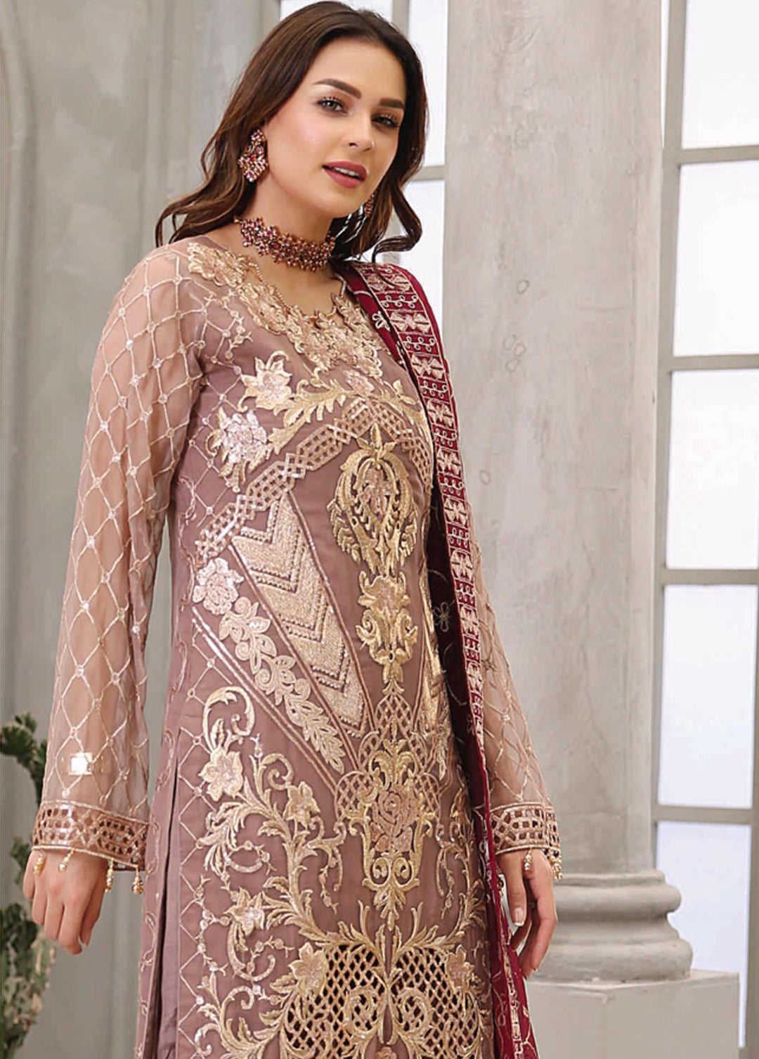 Andaaz by Maryam's Embroidered Chiffon Suits Unstitched 3 Piece MRM22A A-01 - Luxury Collection