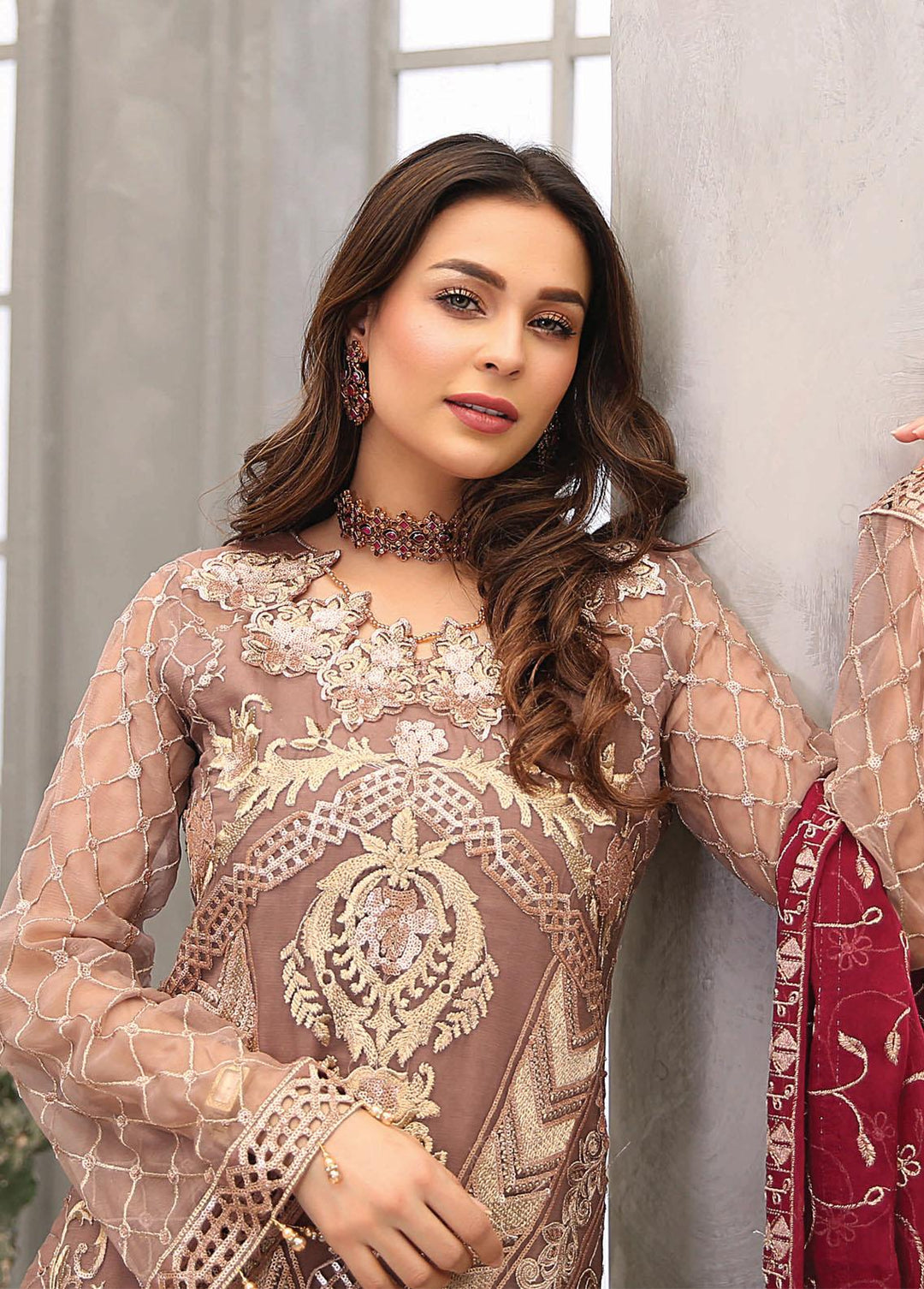 Andaaz by Maryam's Embroidered Chiffon Suits Unstitched 3 Piece MRM22A A-01 - Luxury Collection