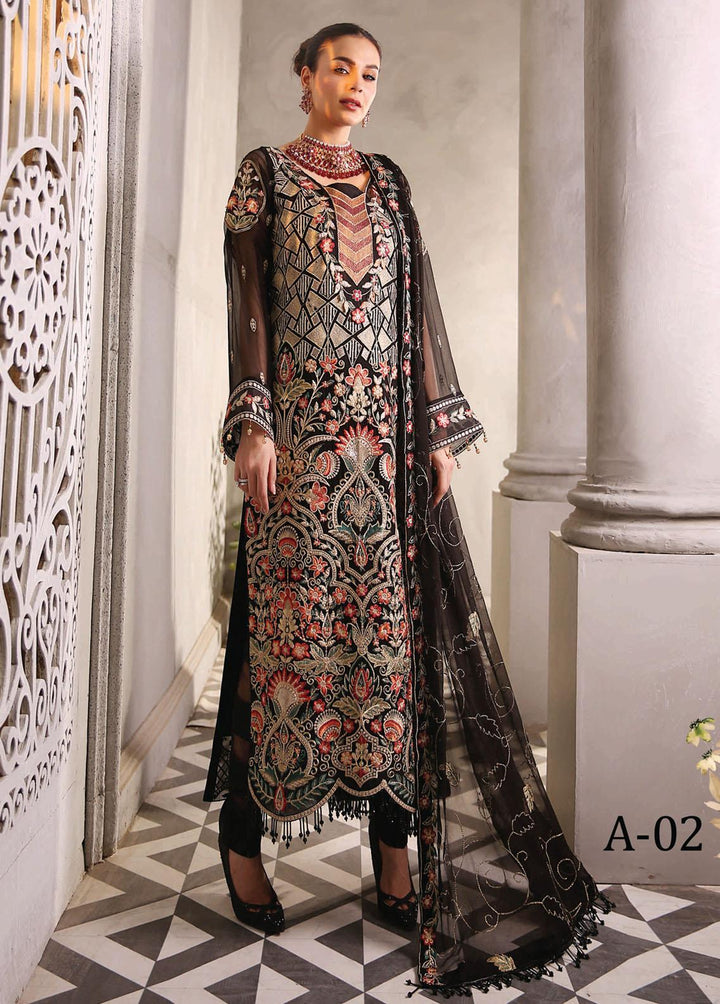 Andaaz by Maryam's Embroidered Chiffon Suits Unstitched 3 Piece MRM22A A-02 - Luxury Collection