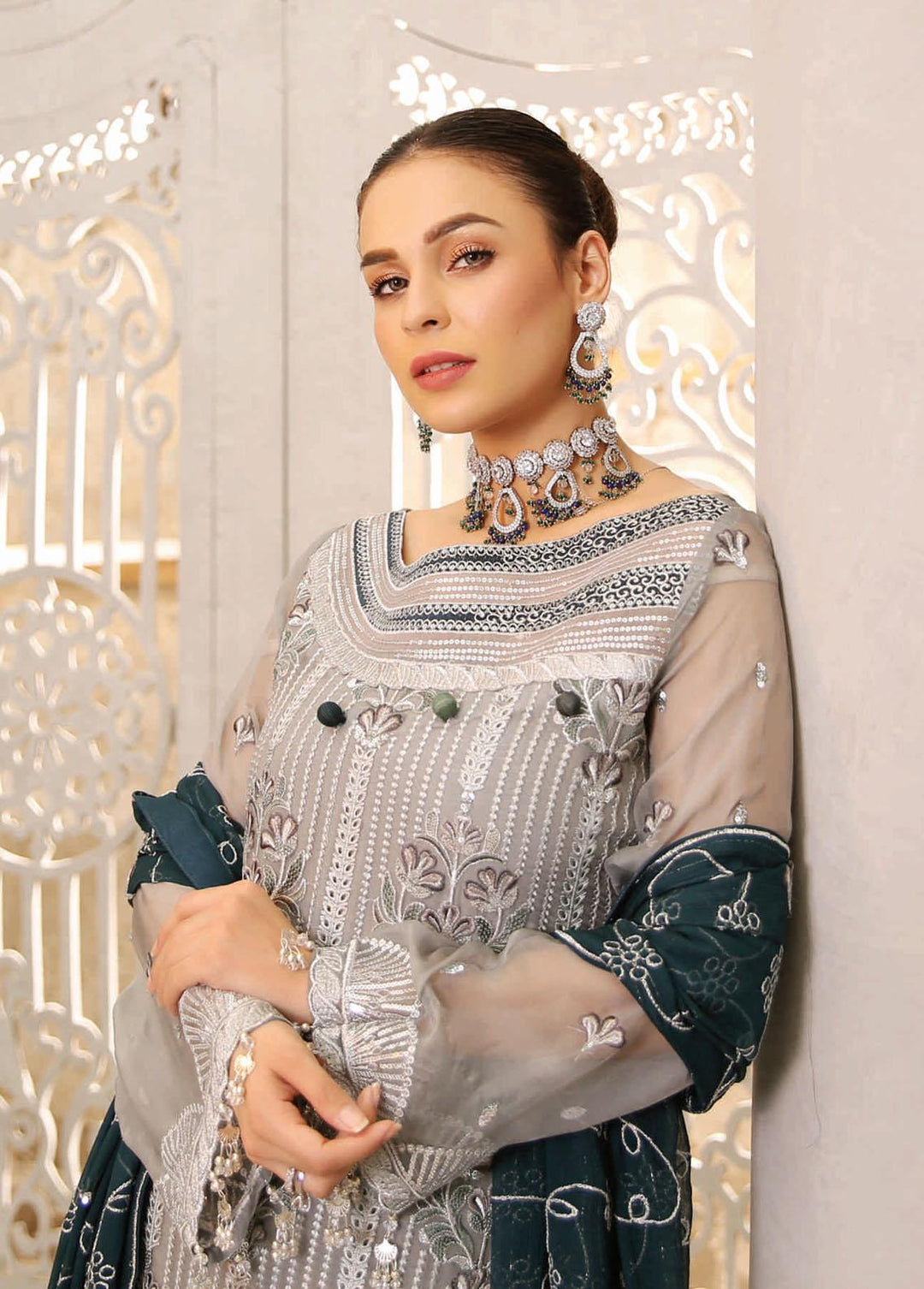 Andaaz by Maryam's Embroidered Chiffon Suits Unstitched 3 Piece MRM22A A-03 - Luxury Collection