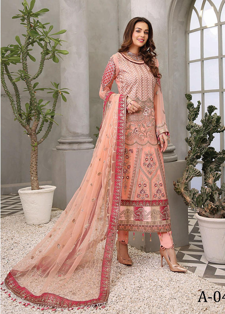 Andaaz by Maryam's Embroidered Chiffon Suits Unstitched 3 Piece MRM22A A-04 - Luxury Collection