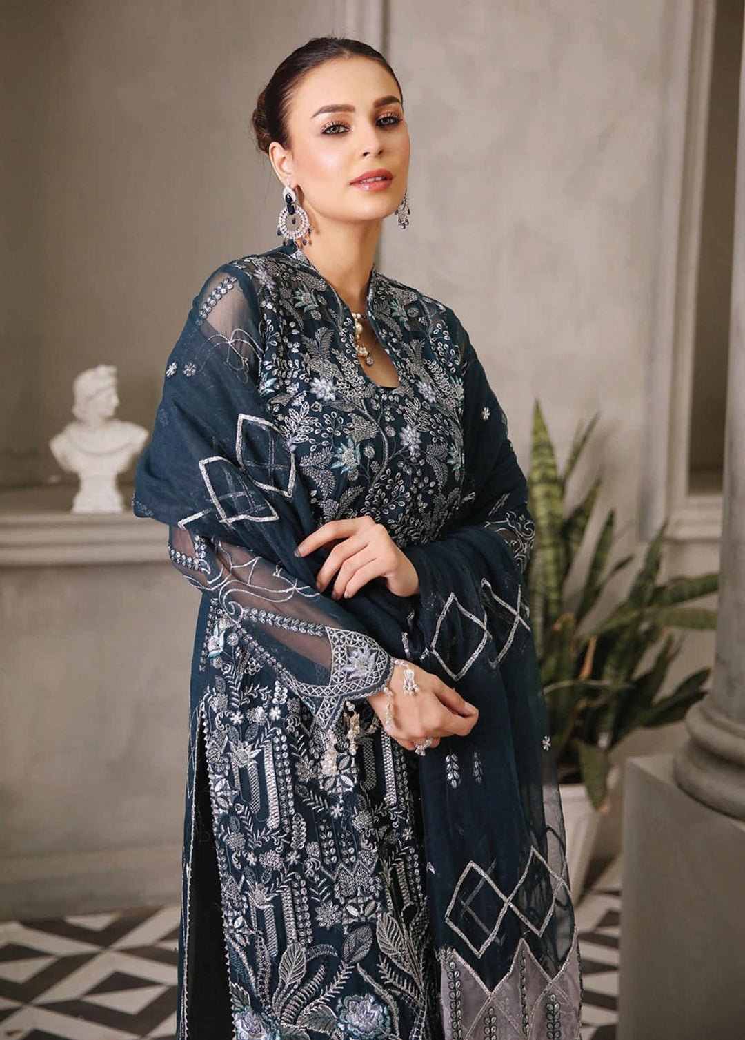 Andaaz by Maryam's Embroidered Chiffon Suits Unstitched 3 Piece MRM22A A-06 - Luxury Collection