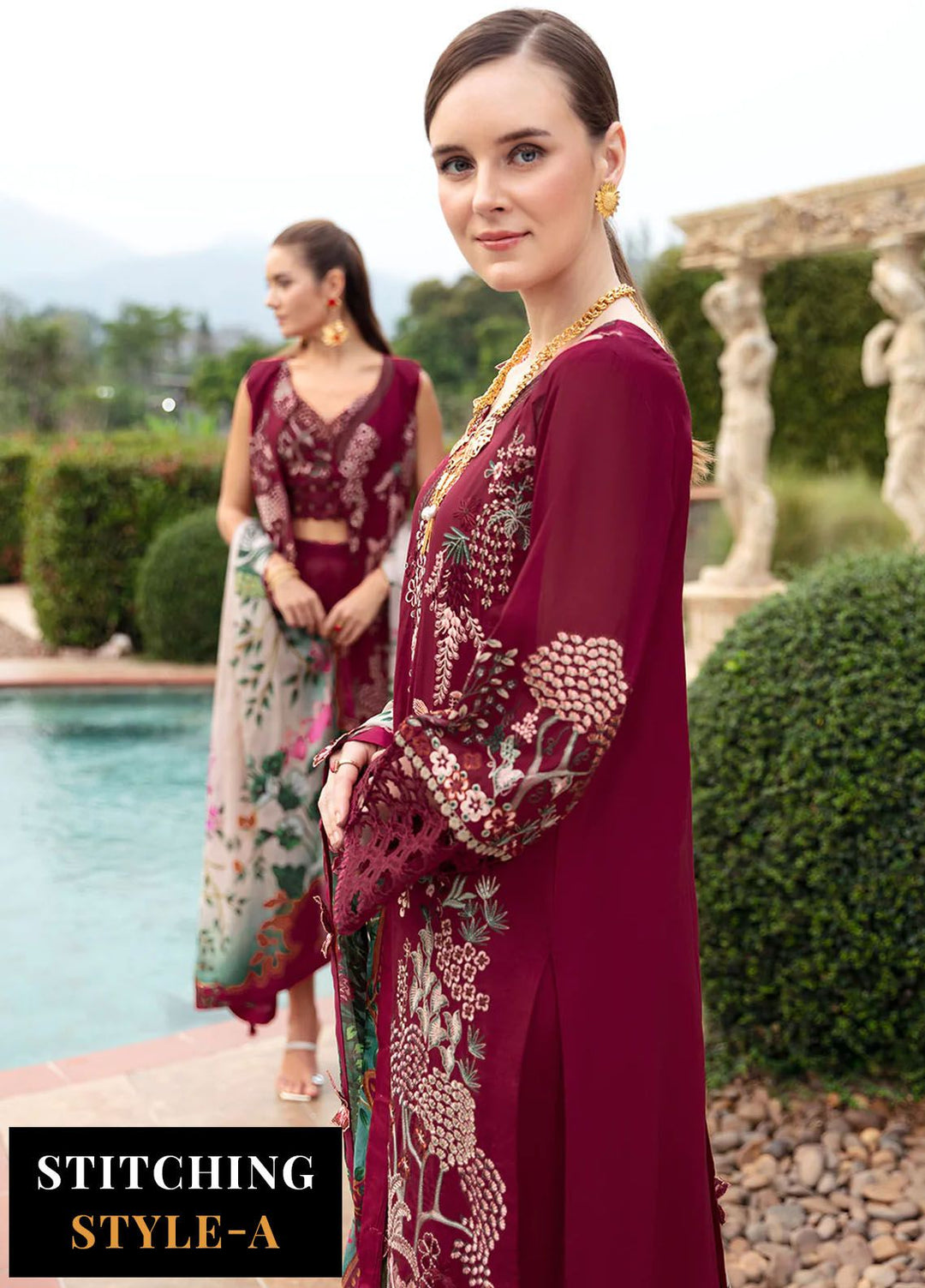 Andaaz by Ramsha Embroidered Lawn Suits Unstitched 3 Piece RSH24AL Z-802 - Luxury Collection