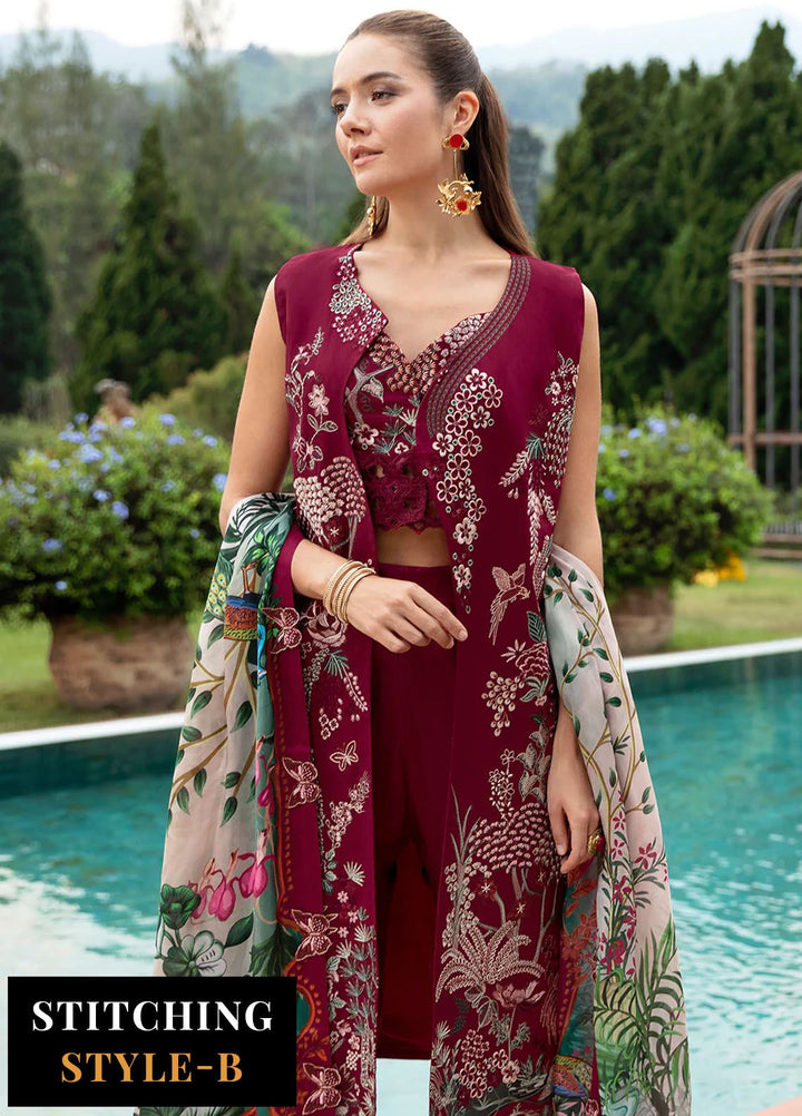 Andaaz by Ramsha Embroidered Lawn Suits Unstitched 3 Piece RSH24AL Z-802 - Luxury Collection