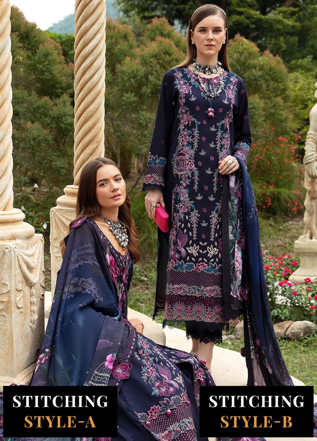 Andaaz by Ramsha Embroidered Lawn Suits Unstitched 3 Piece RSH24AL Z-803 - Luxury Collection