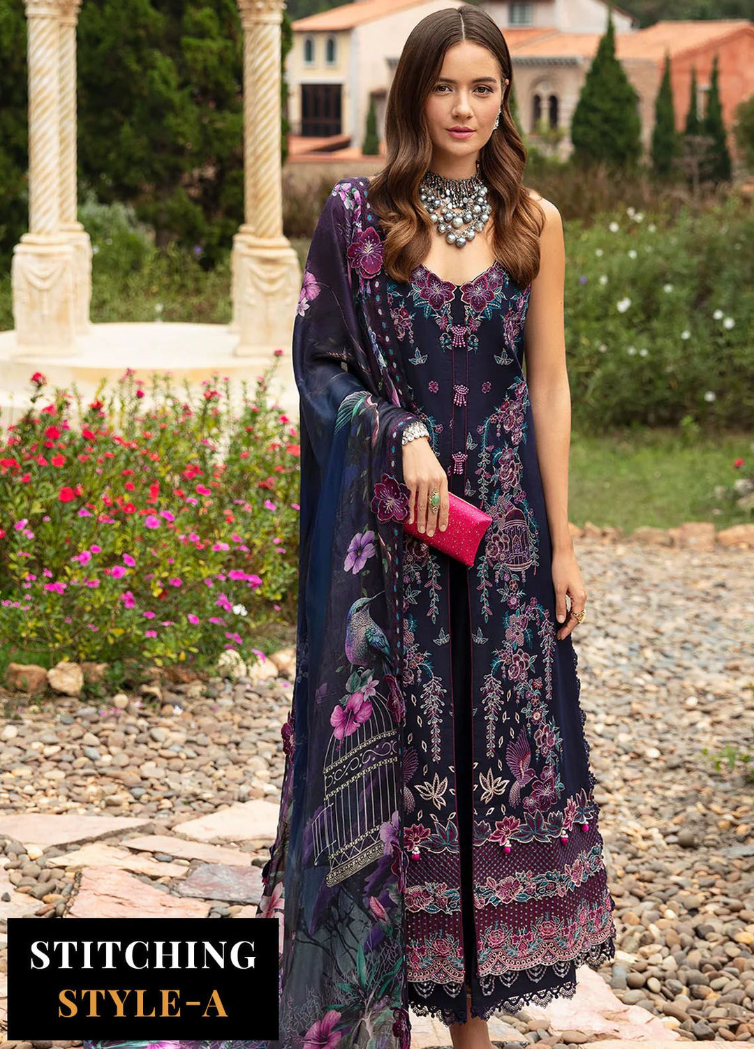Andaaz by Ramsha Embroidered Lawn Suits Unstitched 3 Piece RSH24AL Z-803 - Luxury Collection
