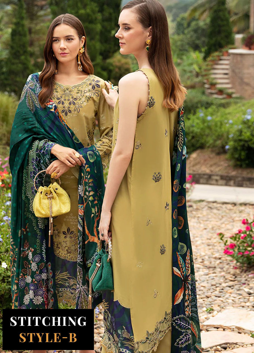 Andaaz by Ramsha Embroidered Lawn Suits Unstitched 3 Piece RSH24AL Z-804 - Luxury Collection
