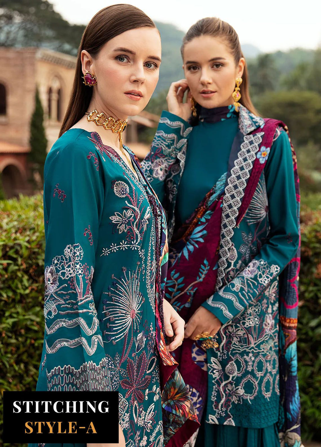Andaaz by Ramsha Embroidered Lawn Suits Unstitched 3 Piece RSH24AL Z-805 - Luxury Collection