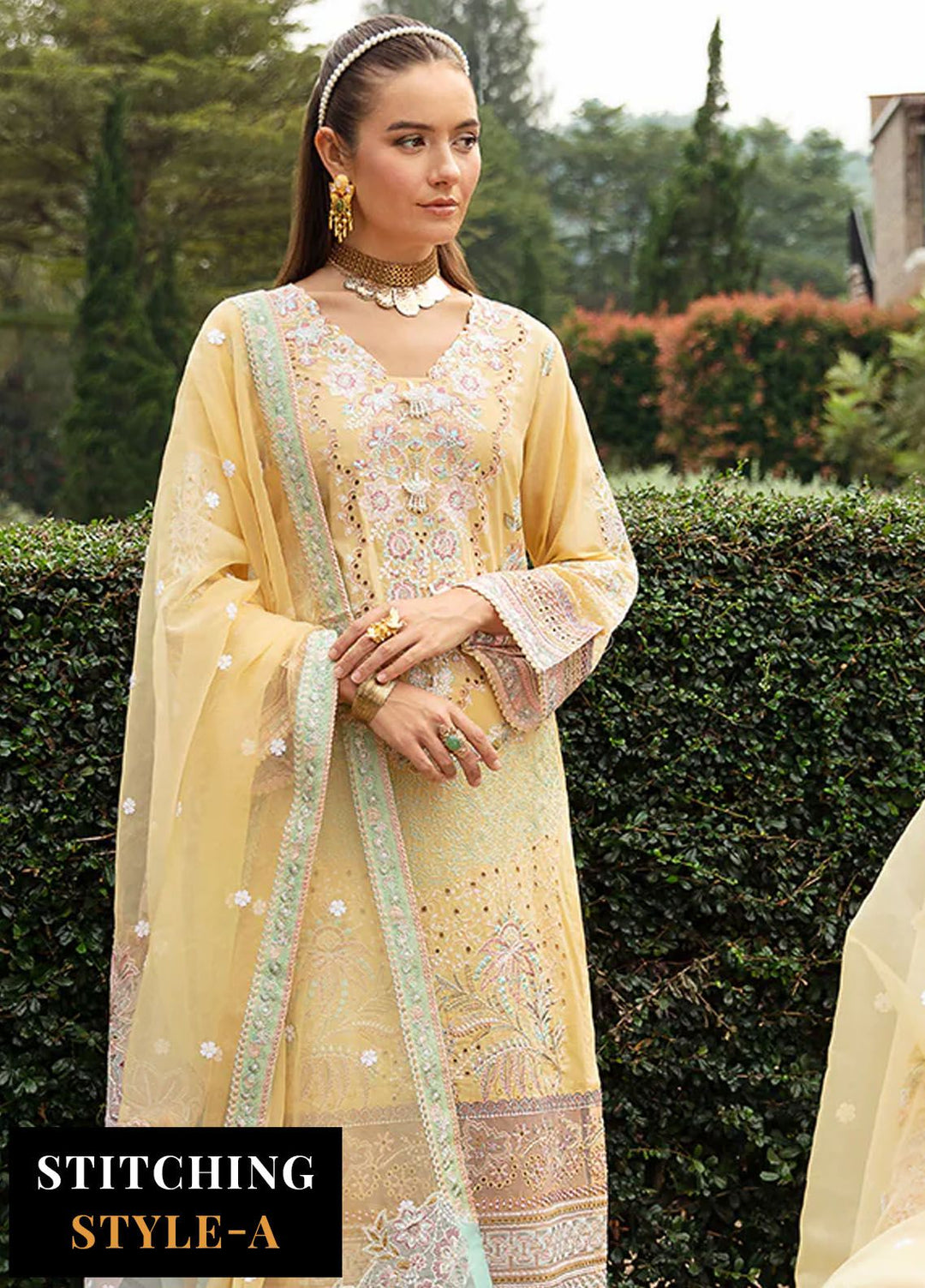 Andaaz by Ramsha Embroidered Lawn Suits Unstitched 3 Piece RSH24AL Z-806 - Luxury Collection