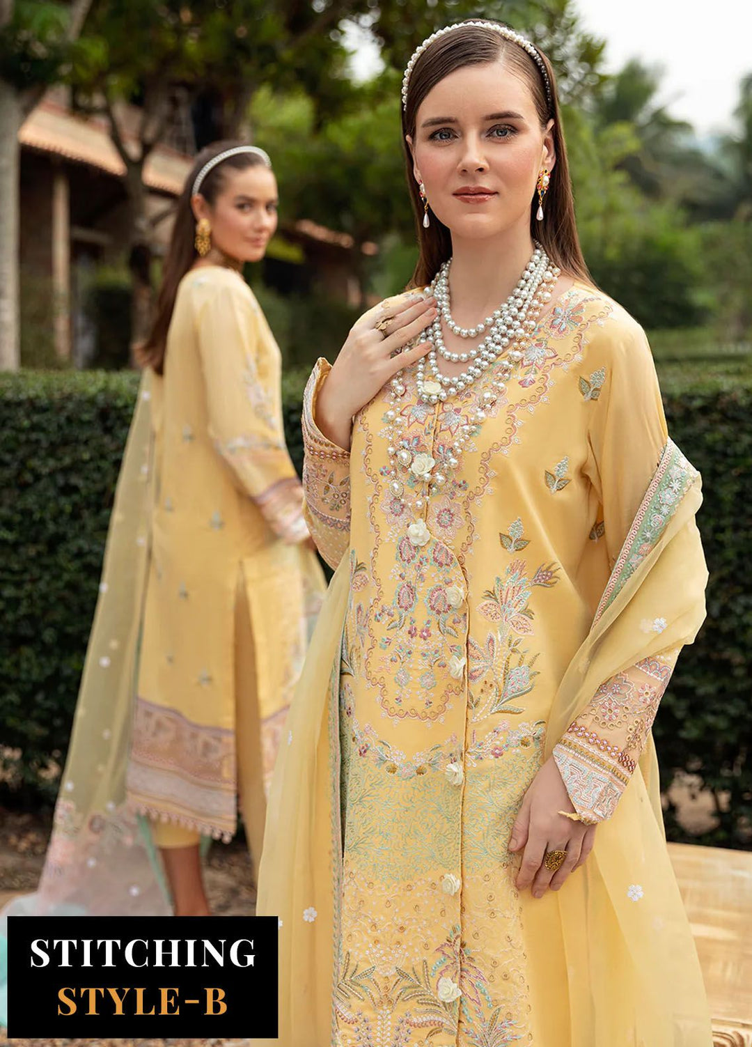 Andaaz by Ramsha Embroidered Lawn Suits Unstitched 3 Piece RSH24AL Z-806 - Luxury Collection