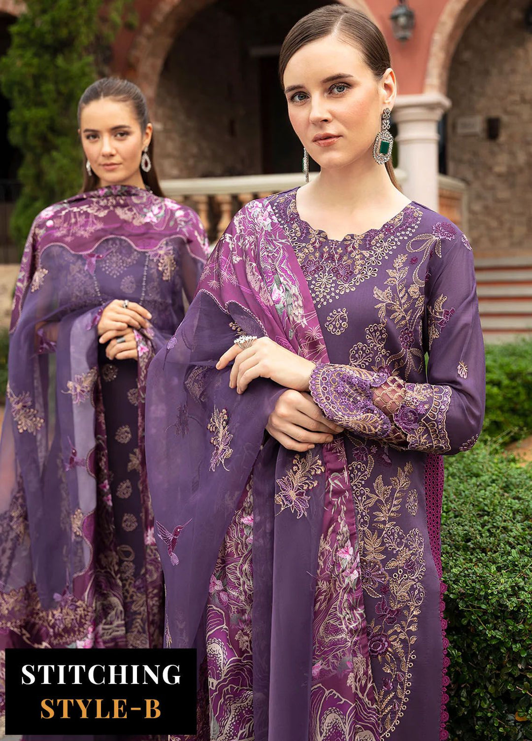 Andaaz by Ramsha Embroidered Lawn Suits Unstitched 3 Piece RSH24AL Z-807 - Luxury Collection
