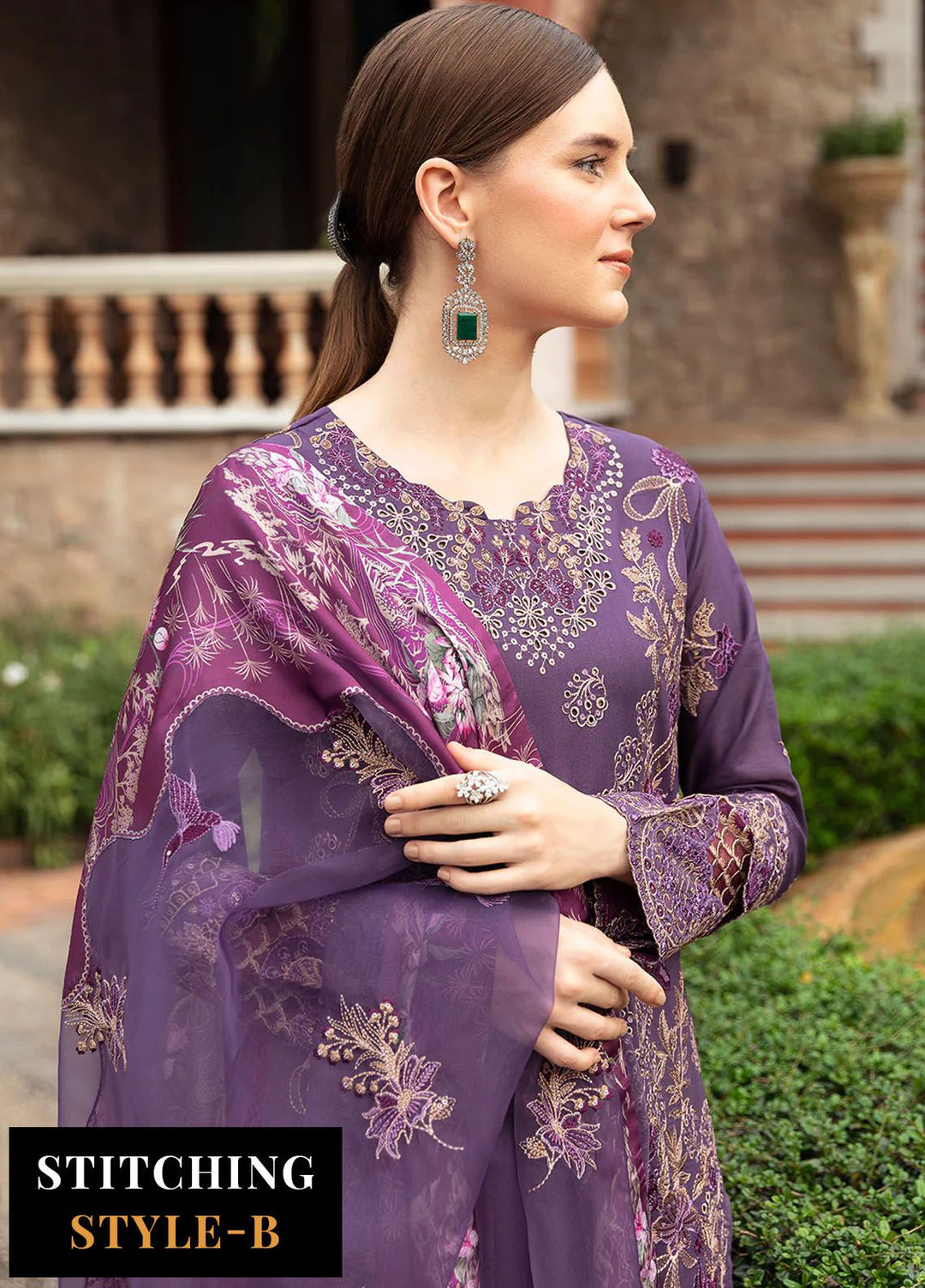 Andaaz by Ramsha Embroidered Lawn Suits Unstitched 3 Piece RSH24AL Z-807 - Luxury Collection