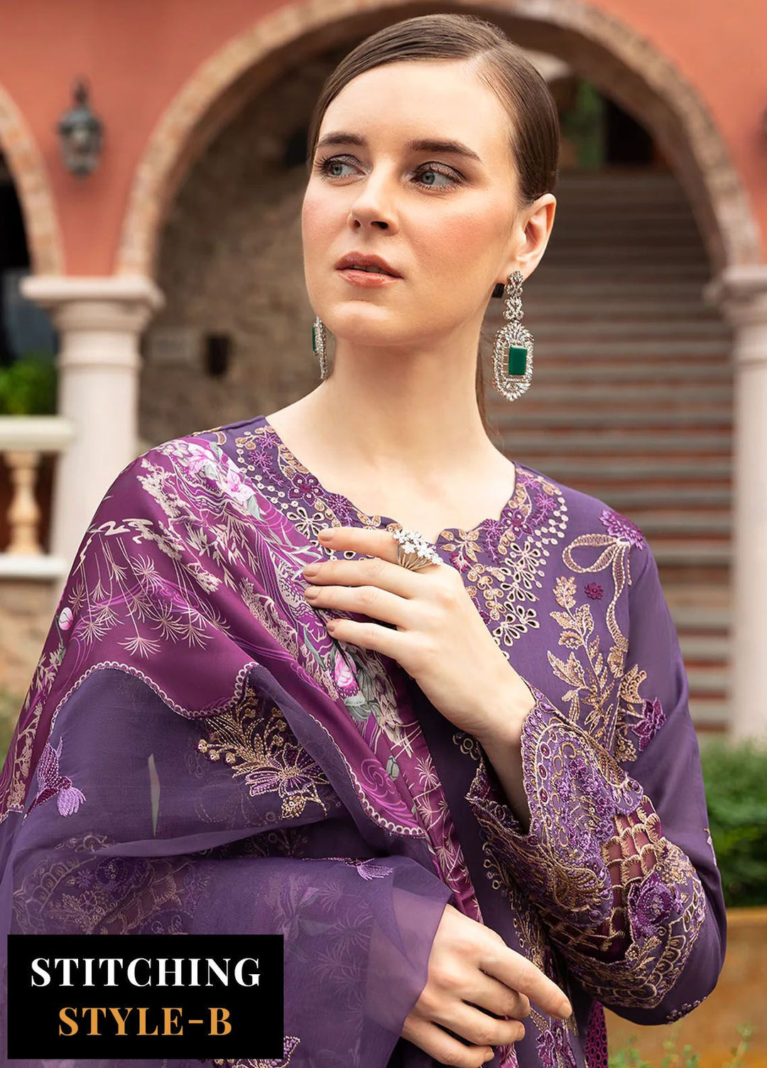 Andaaz by Ramsha Embroidered Lawn Suits Unstitched 3 Piece RSH24AL Z-807 - Luxury Collection