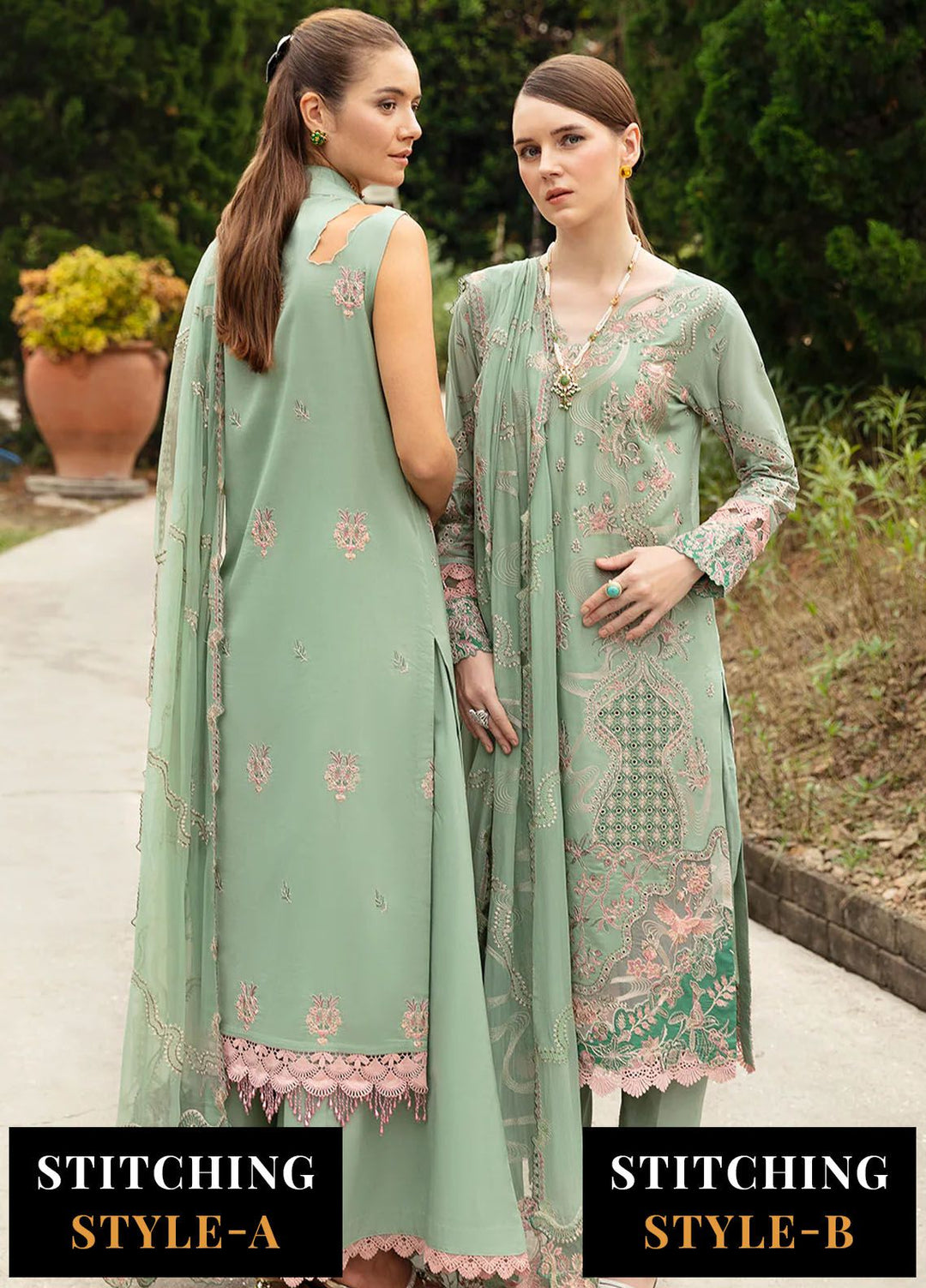 Andaaz by Ramsha Embroidered Lawn Suits Unstitched 3 Piece RSH24AL Z-808 - Luxury Collection