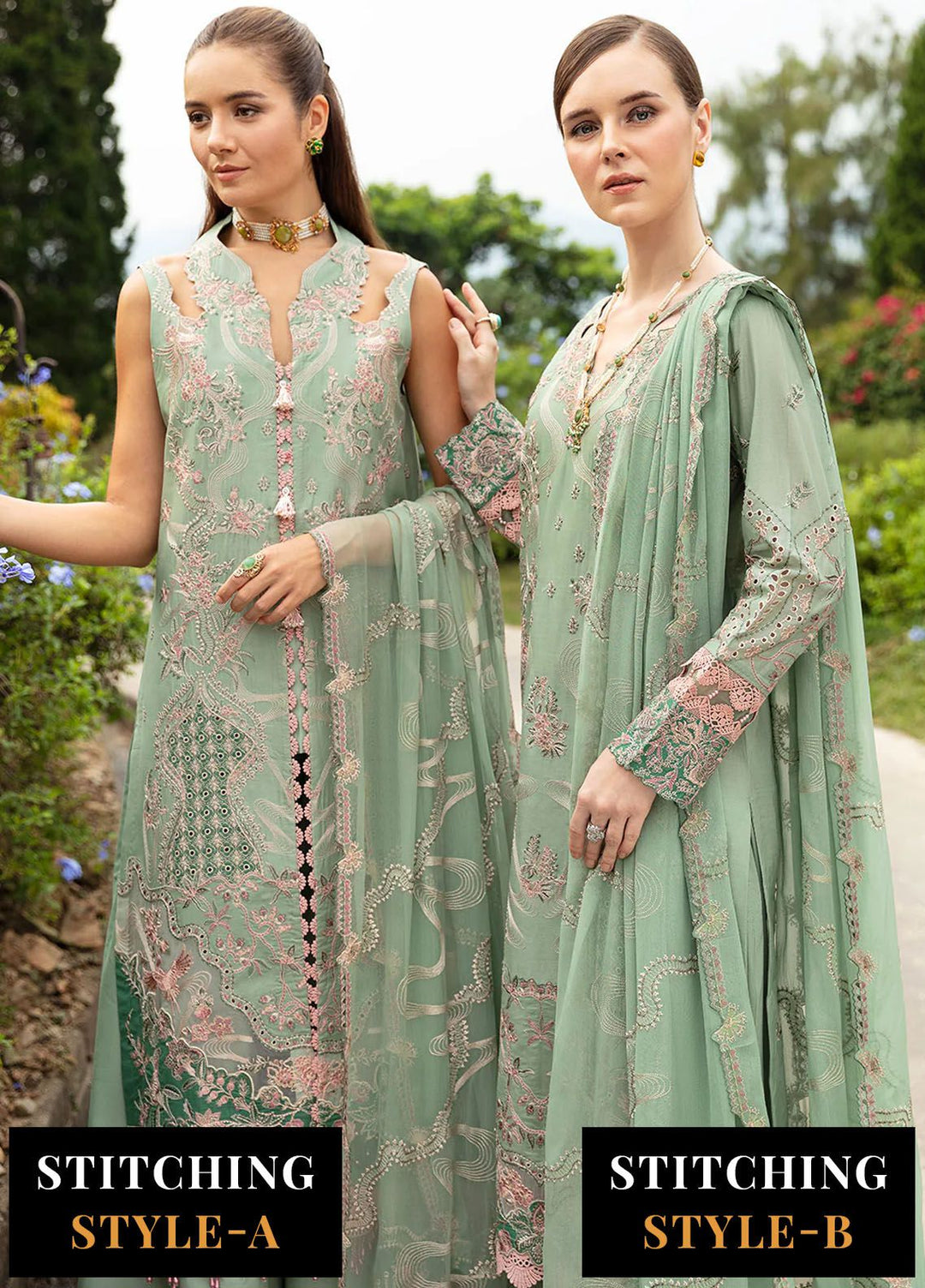 Andaaz by Ramsha Embroidered Lawn Suits Unstitched 3 Piece RSH24AL Z-808 - Luxury Collection