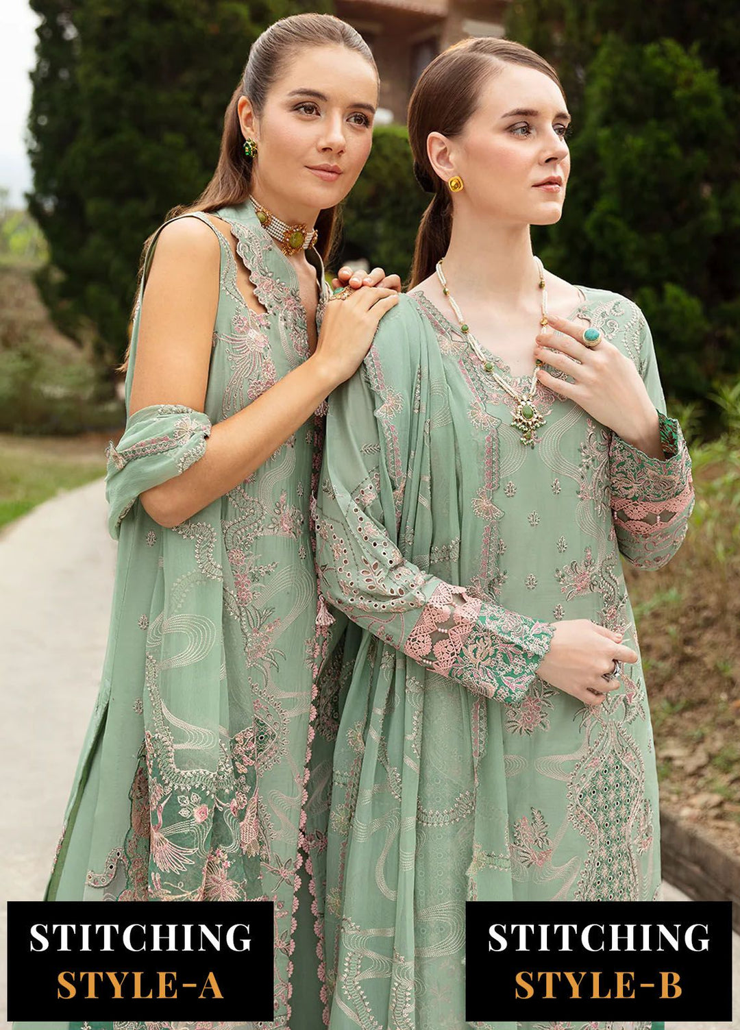 Andaaz by Ramsha Embroidered Lawn Suits Unstitched 3 Piece RSH24AL Z-808 - Luxury Collection