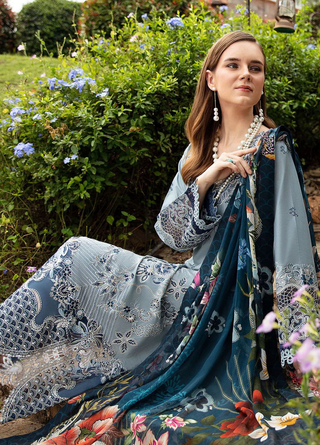 Andaaz by Ramsha Embroidered Lawn Suits Unstitched 3 Piece RSH24AL Z-809 - Luxury Collection