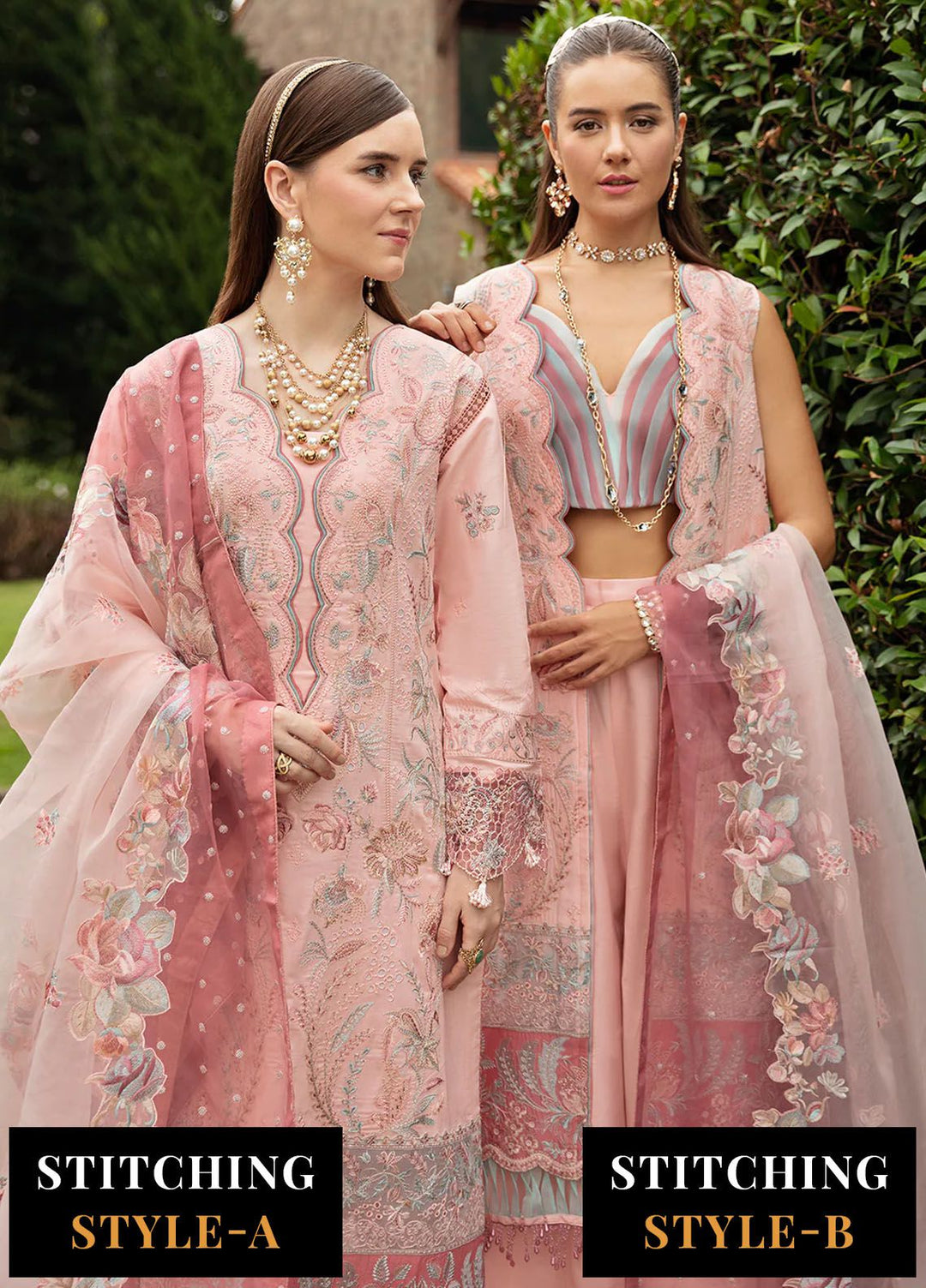 Andaaz by Ramsha Embroidered Lawn Suits Unstitched 3 Piece RSH24AL Z-810 - Luxury Collection