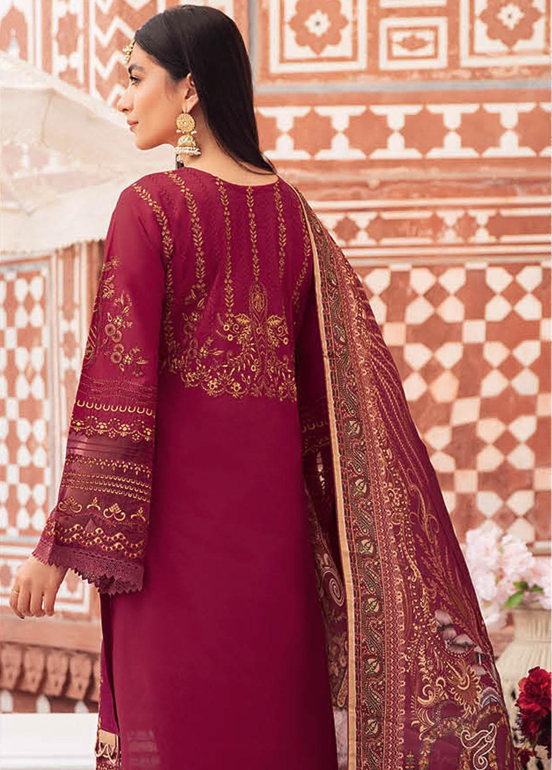 Andaaz by Ramsha Embroidered Lawn Suits Unstitched 3 Piece RSH22-A2 Z-203 - Luxury Collection