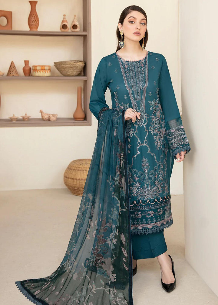 Andaaz by Ramsha Embroidered Lawn Suits Unstitched 3 Piece RSH22-A3 Z-302 - Luxury Collection