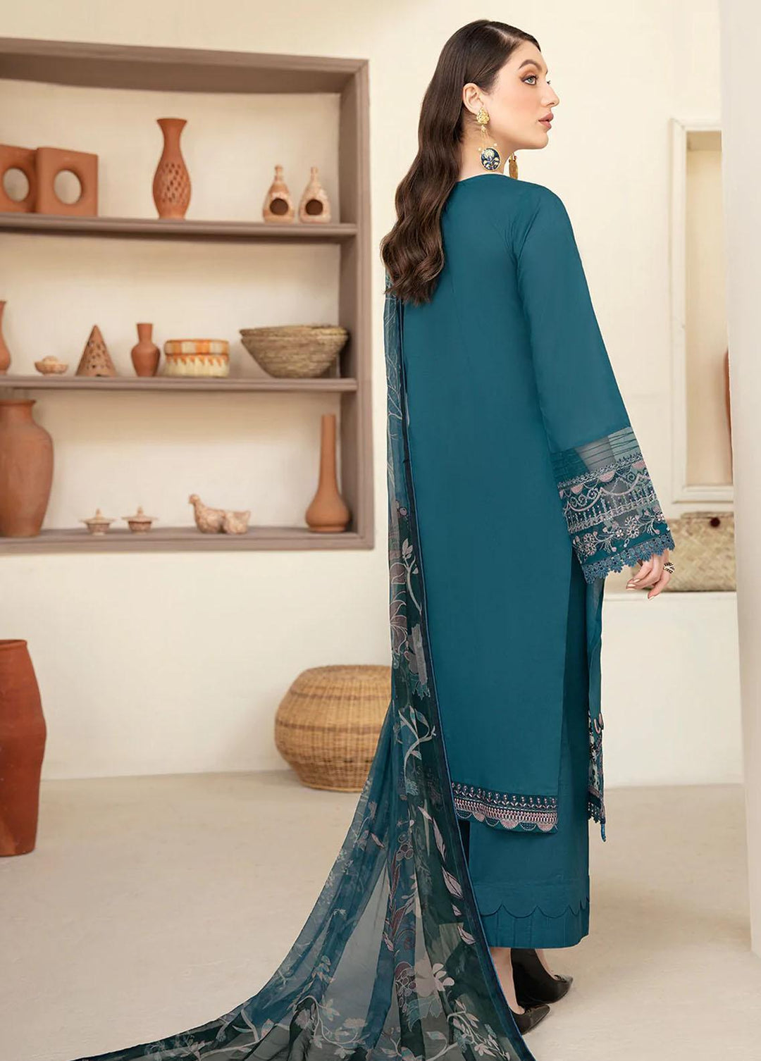 Andaaz by Ramsha Embroidered Lawn Suits Unstitched 3 Piece RSH22-A3 Z-302 - Luxury Collection