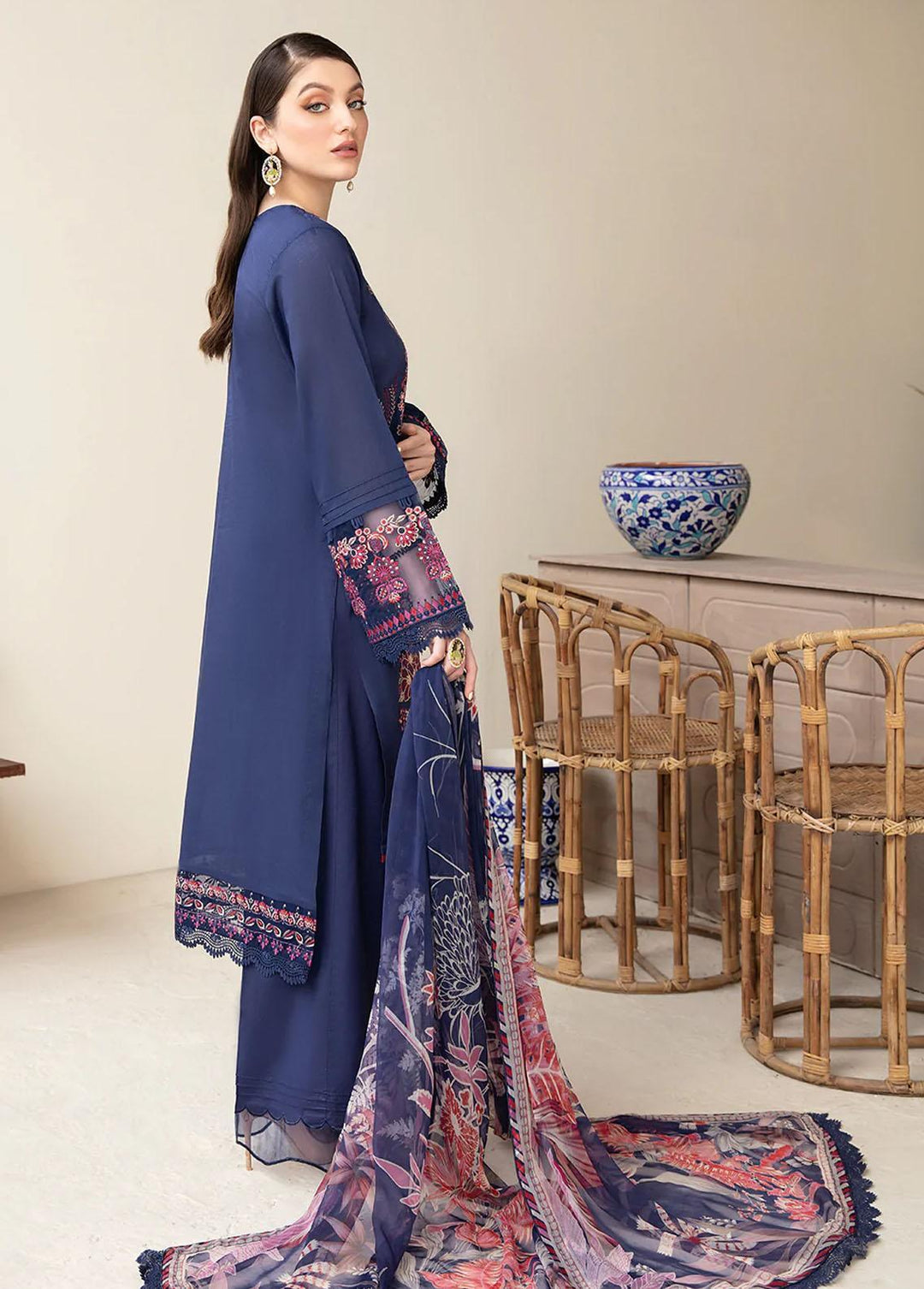 Andaaz by Ramsha Embroidered Lawn Suits Unstitched 3 Piece RSH22-A3 Z-310 - Luxury Collection