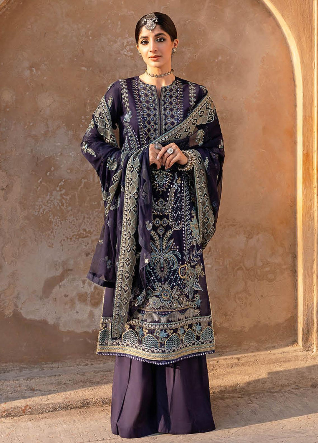 Andaaz by Ramsha Embroidered Lawn Suits Unstitched 3 Piece RSH23-A5 Z-504 - Luxury Collection