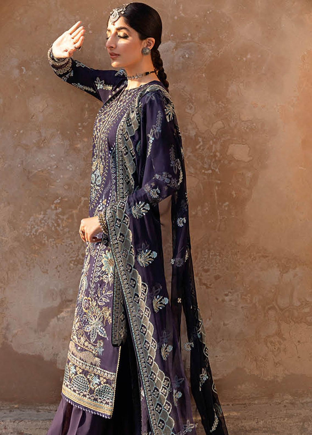 Andaaz by Ramsha Embroidered Lawn Suits Unstitched 3 Piece RSH23-A5 Z-504 - Luxury Collection