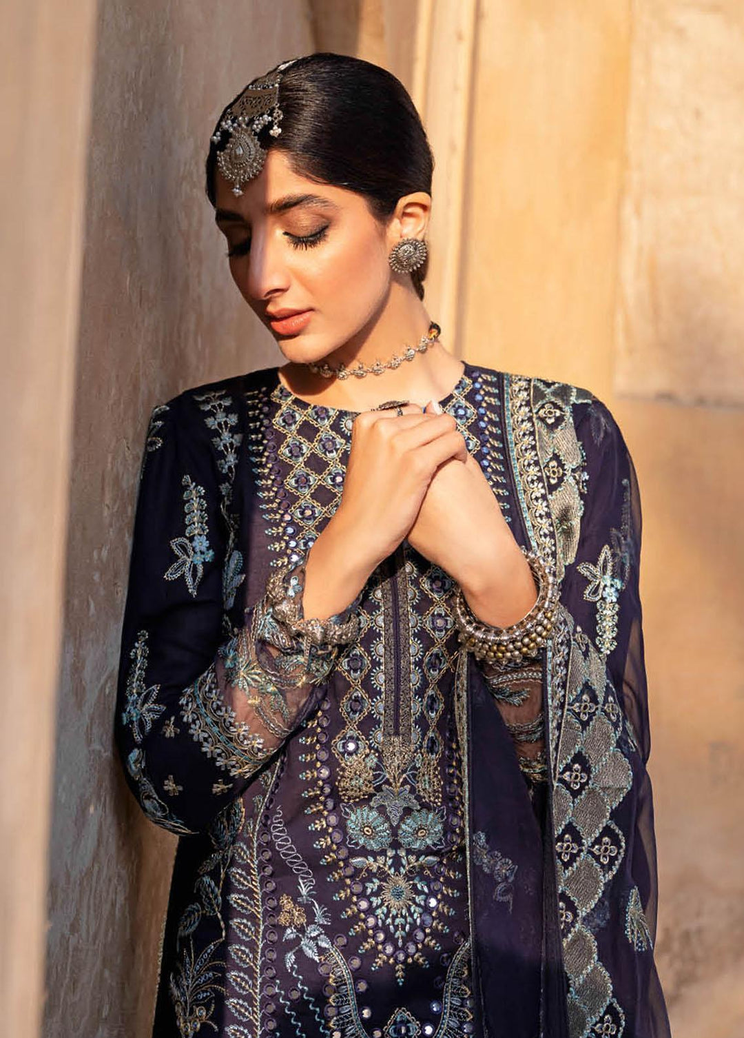 Andaaz by Ramsha Embroidered Lawn Suits Unstitched 3 Piece RSH23-A5 Z-504 - Luxury Collection