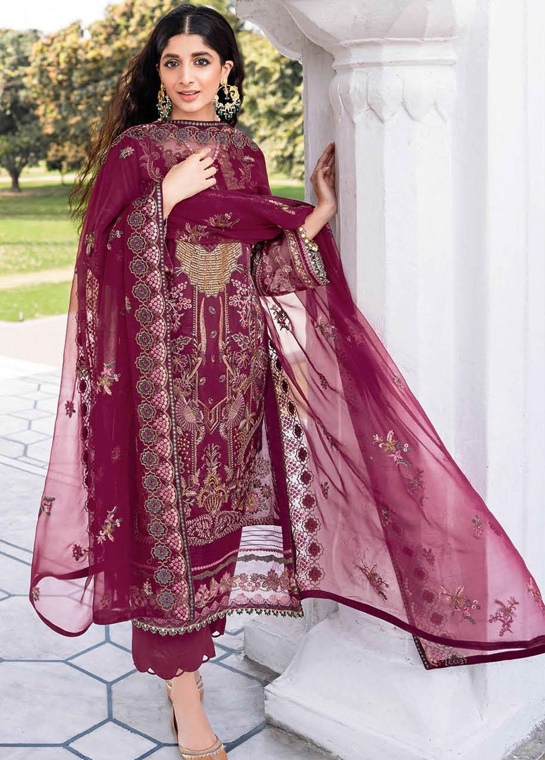 Andaaz by Ramsha Embroidered Lawn Suits Unstitched 3 Piece RSH23-A5 Z-508 - Luxury Collection