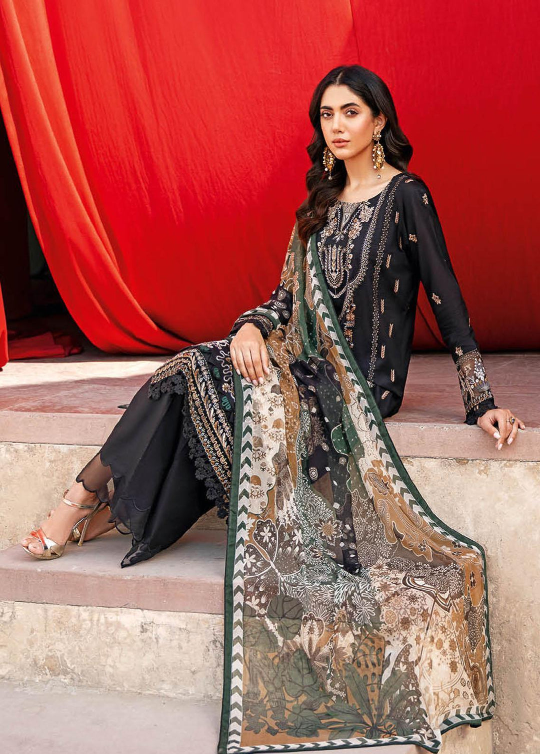 Andaaz By Ramsha Embroidered Lawn Suits Unstitched 3 Piece RSH23-A6 Z-604 - Luxury Collection