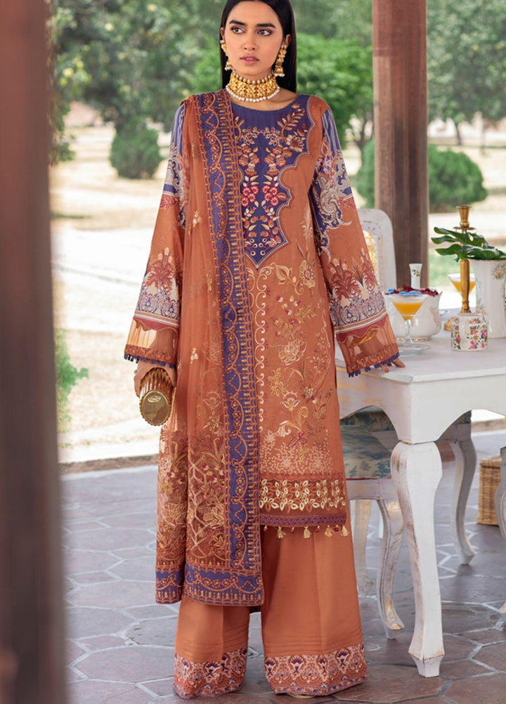 Andaaz by Ramsha Embroidered Lawn Suits Unstitched 3 Piece RSH21A 102 - Luxury Collection
