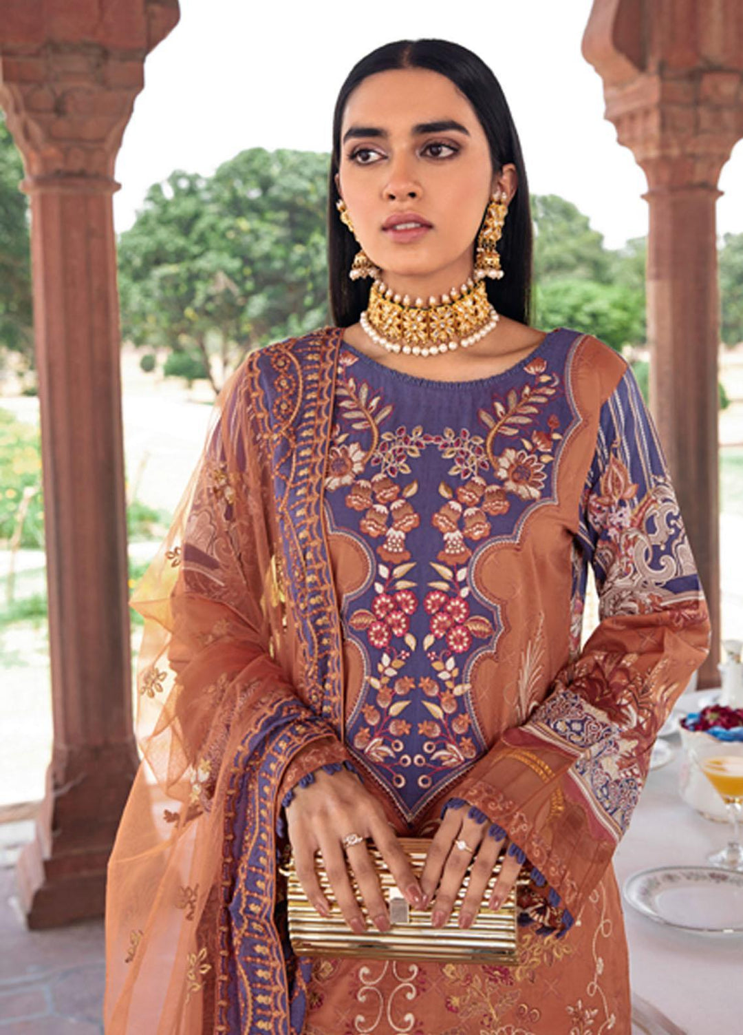 Andaaz by Ramsha Embroidered Lawn Suits Unstitched 3 Piece RSH21A 102 - Luxury Collection