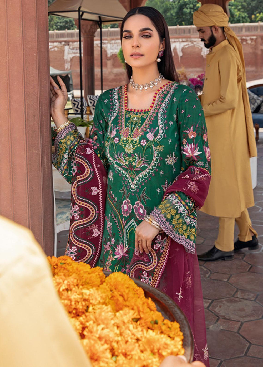 Andaaz by Ramsha Embroidered Lawn Suits Unstitched 3 Piece RSH21A 103 - Luxury Collection